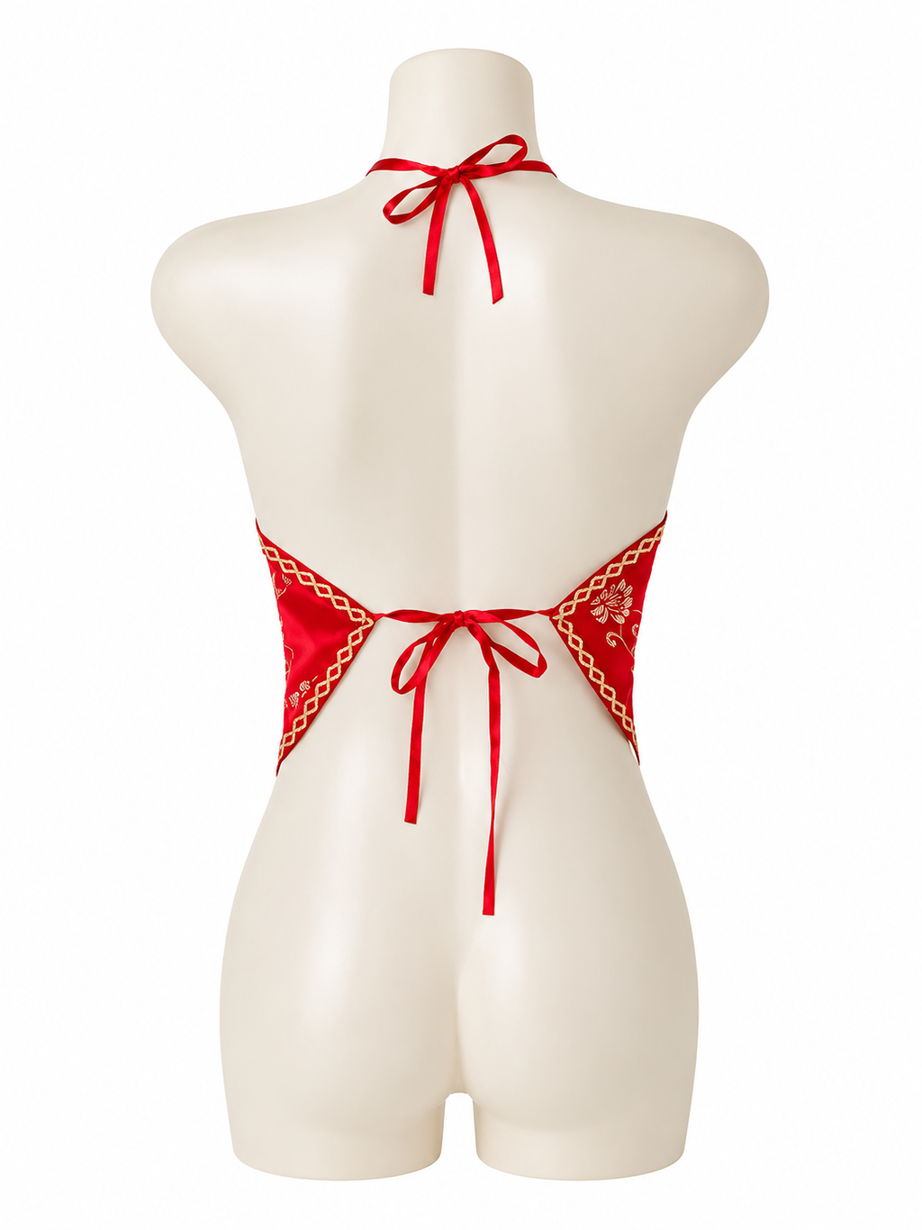 Oriental Satin Halter Top – Imperial Red