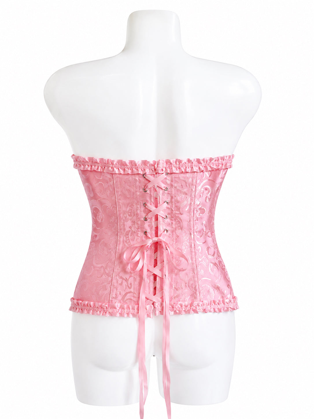 Vintage Inspired Pink Brocade Corset
