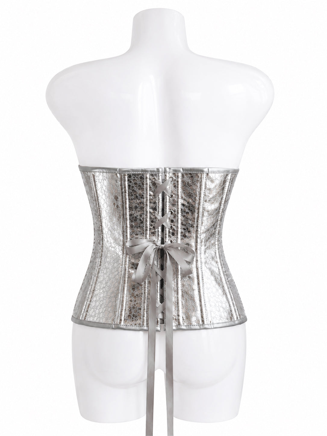 Silver Metallic Vintage-Inspired Corset