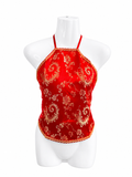 Oriental Satin Halter Top – Imperial Red