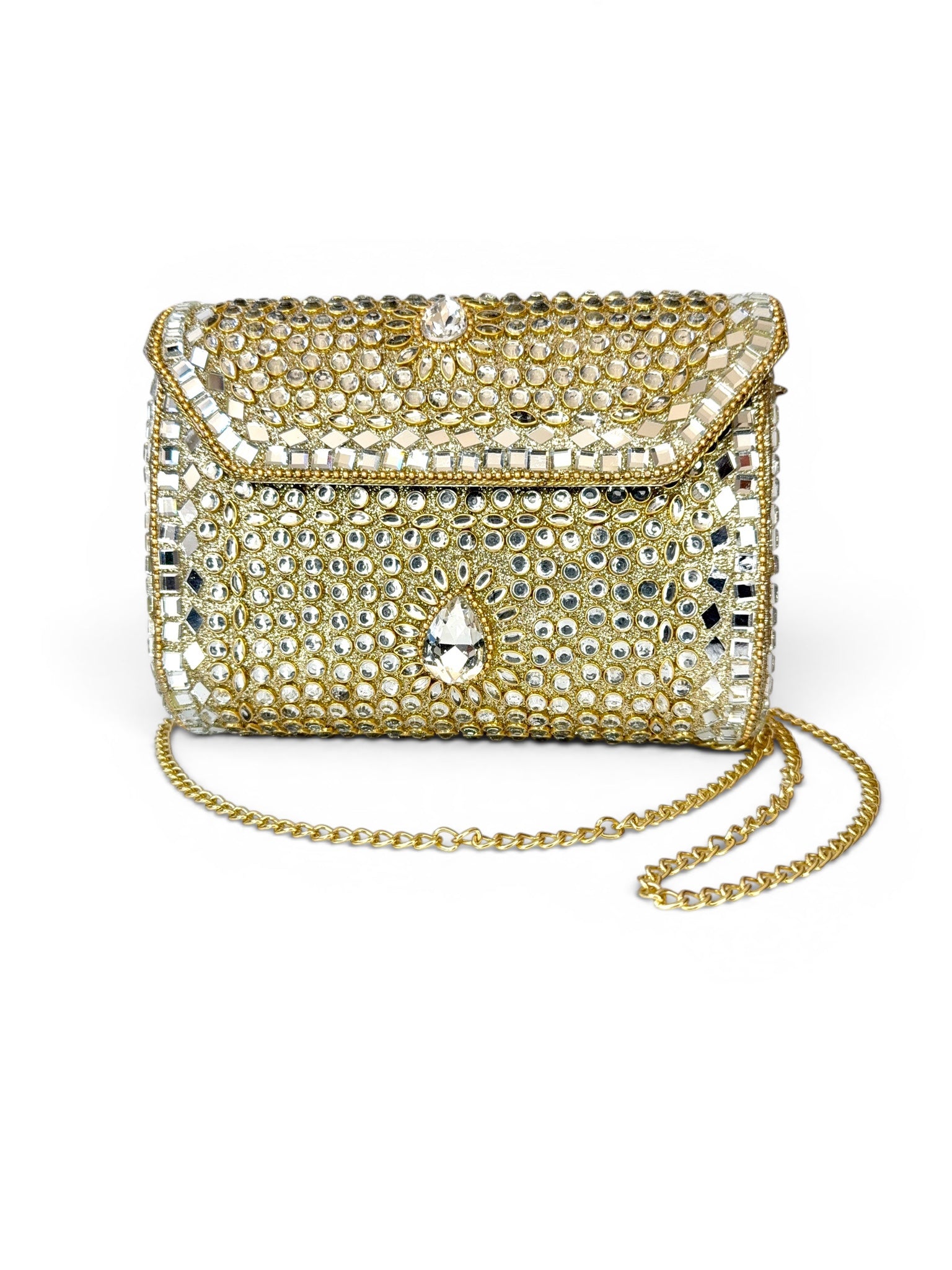 Vintage Gold Crystal Statement Bag