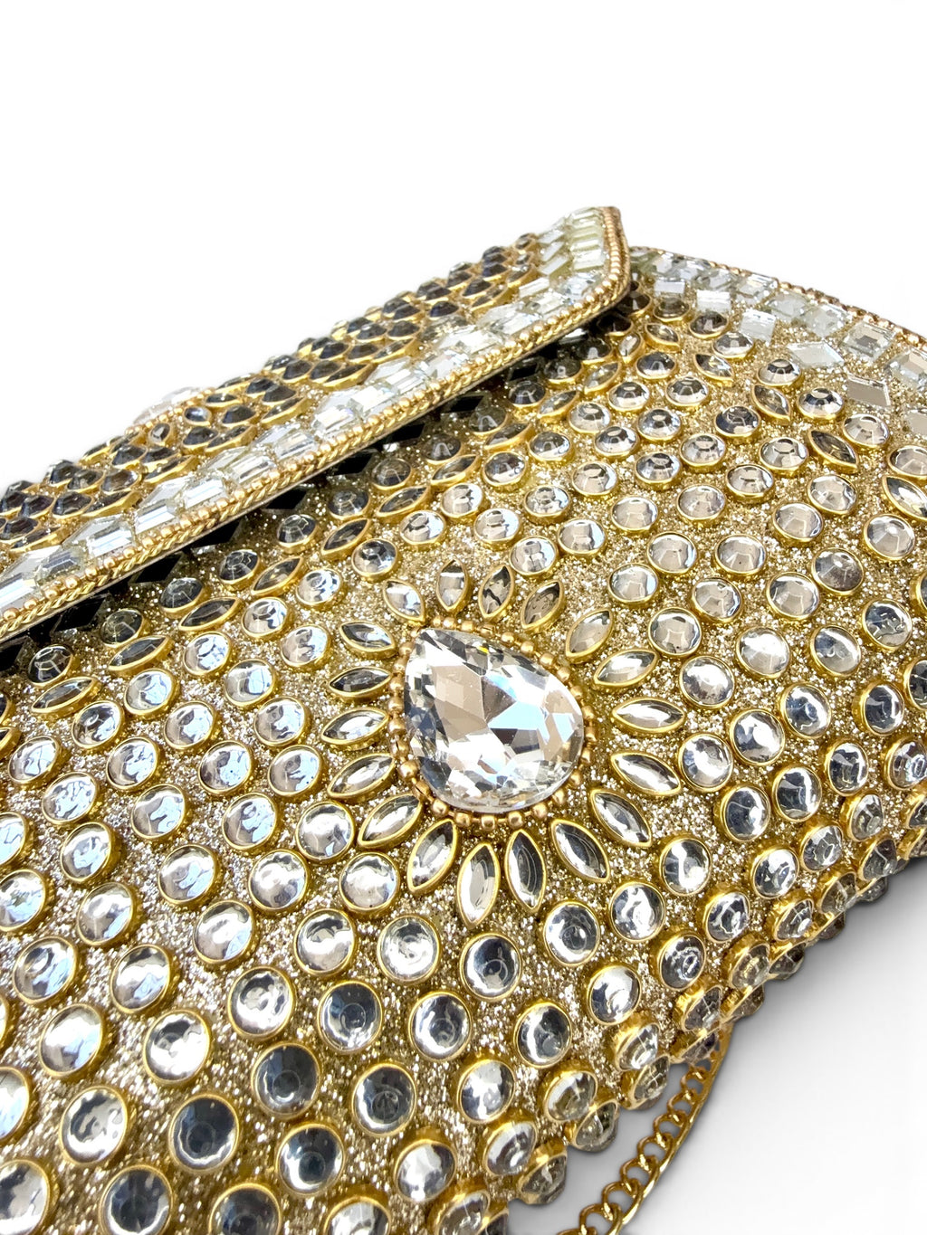 Vintage Gold Crystal Statement Bag