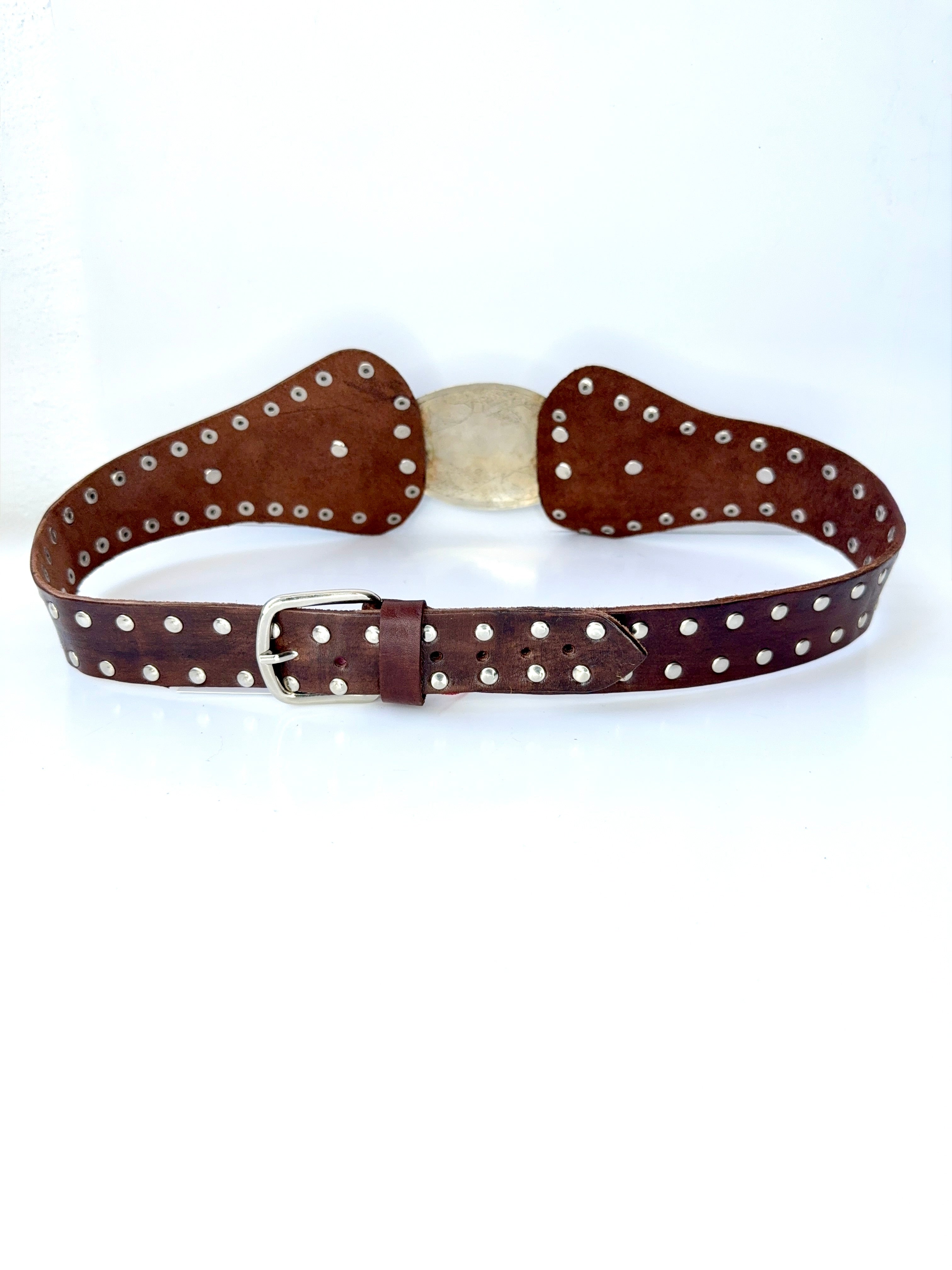 Vintage Brown Leather Belt