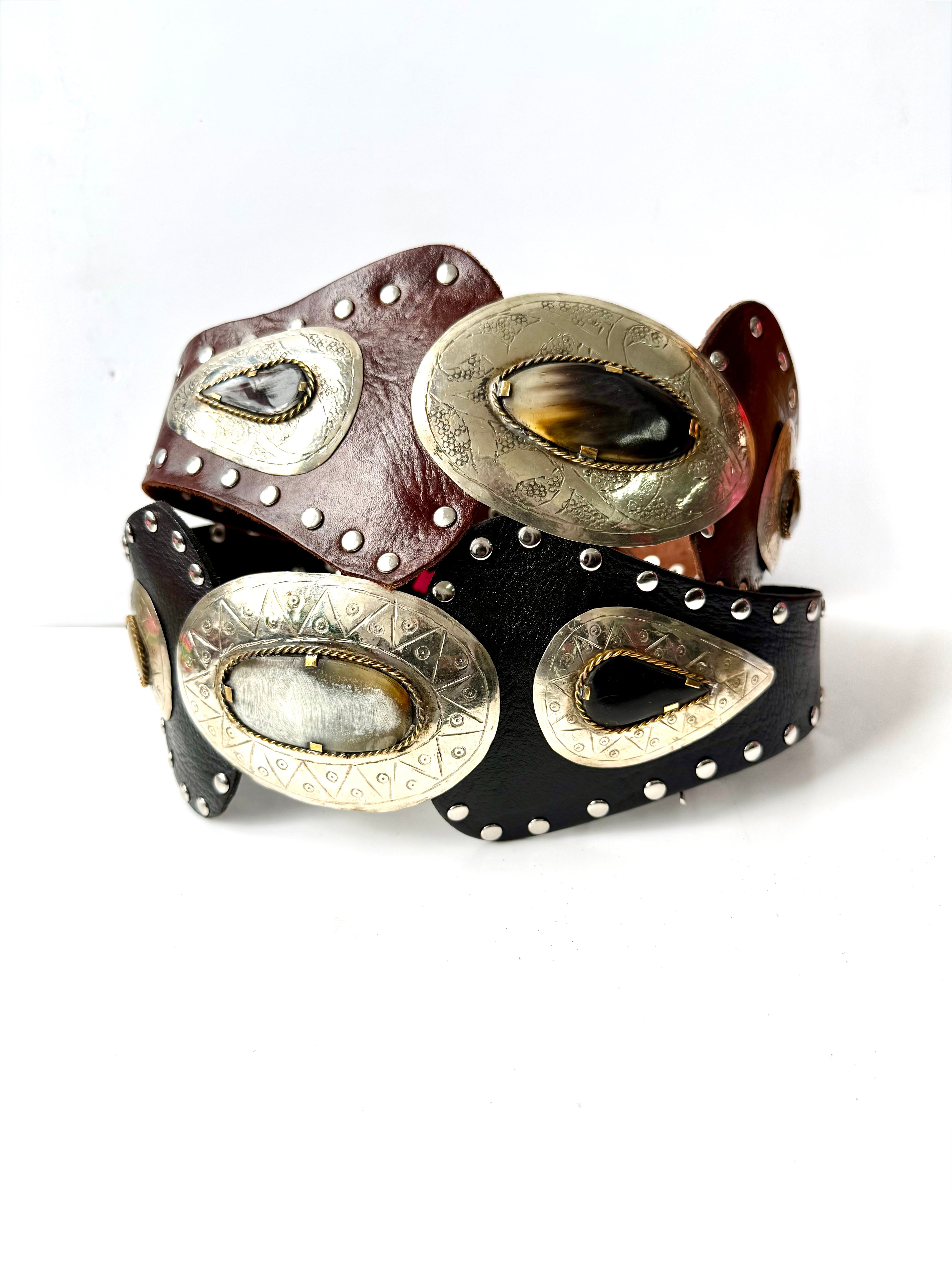 Vintage Brown Leather Belt