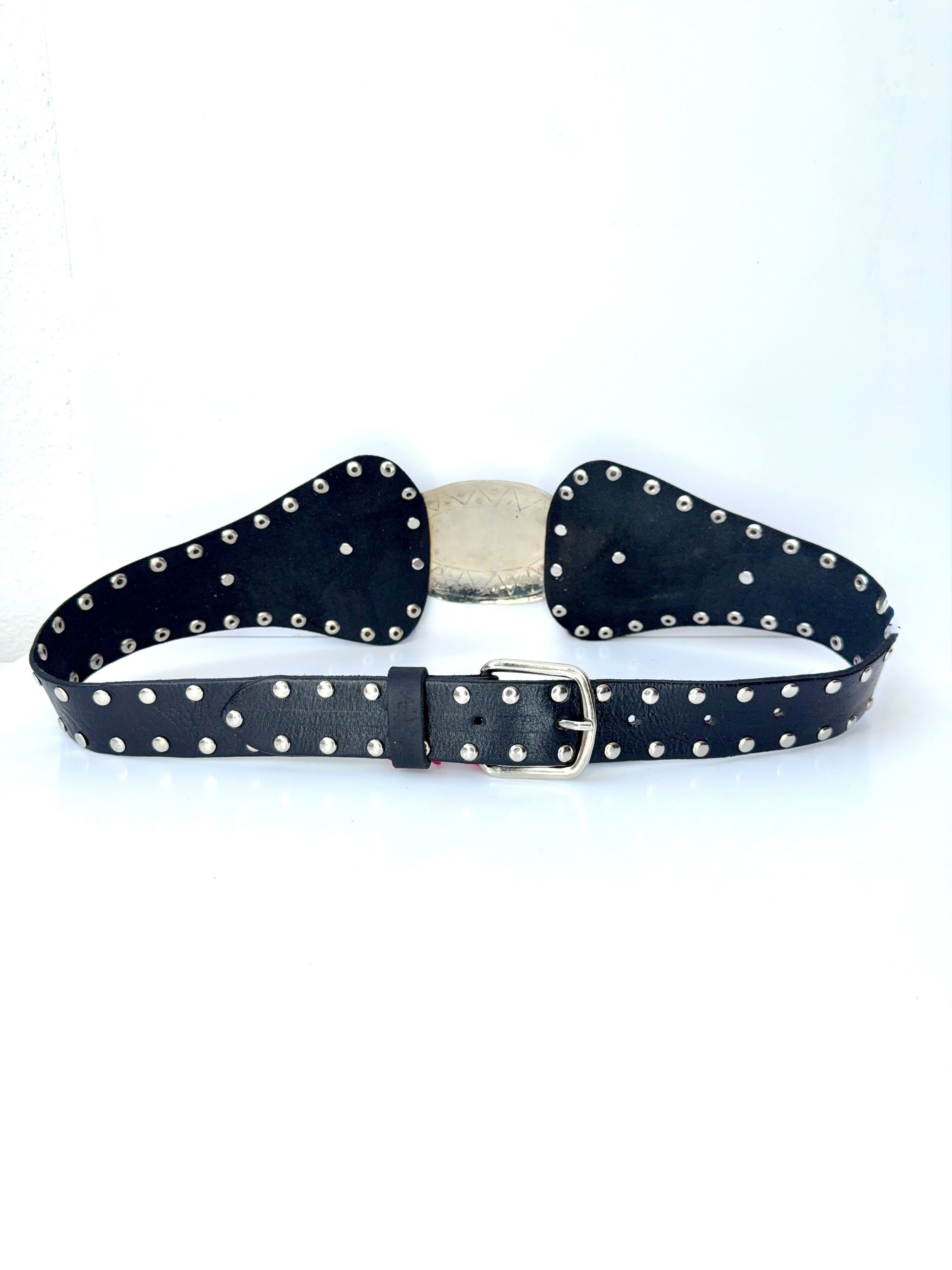 Vintage Black Leather Belt
