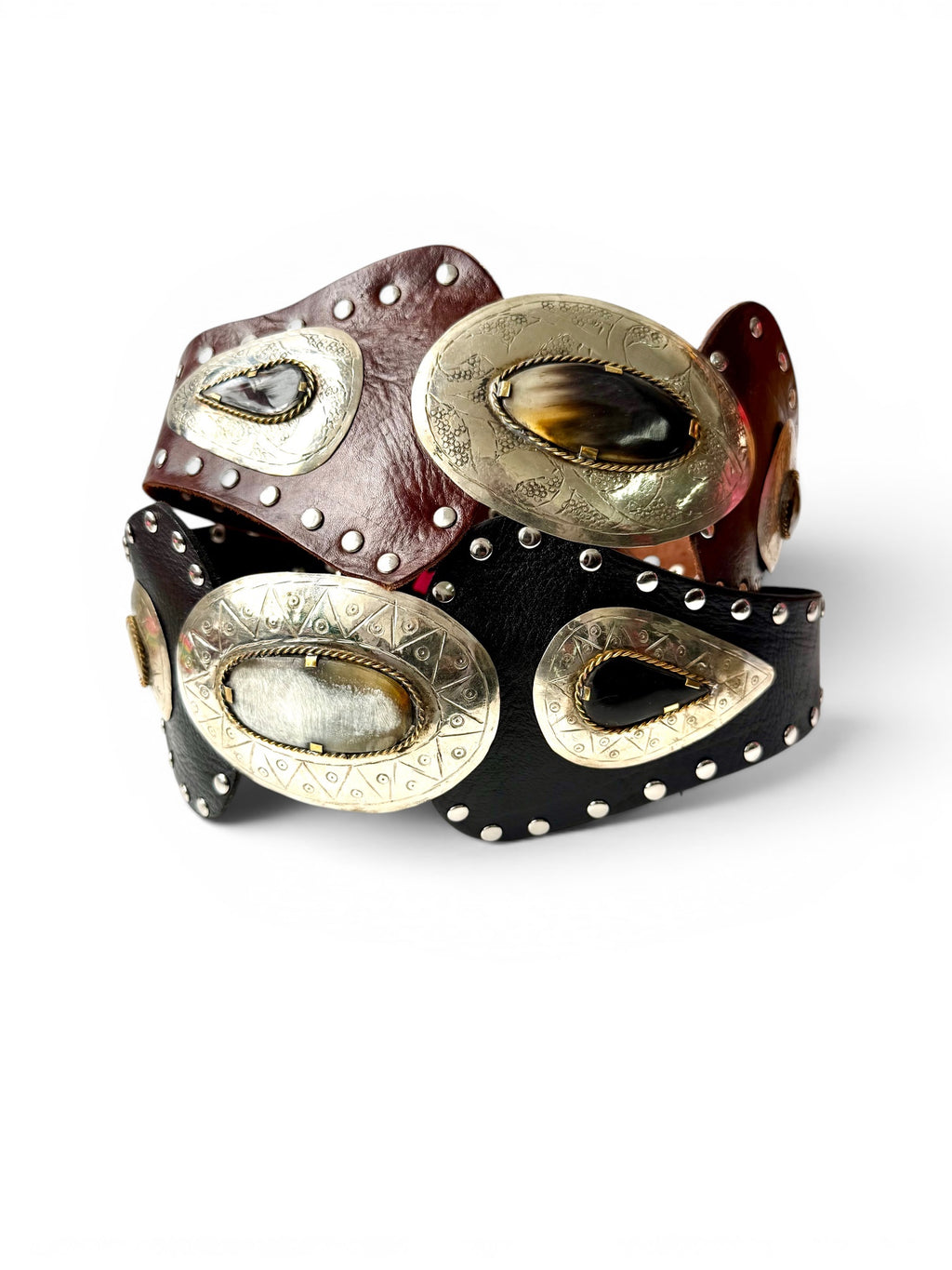 Vintage Black Leather Belt