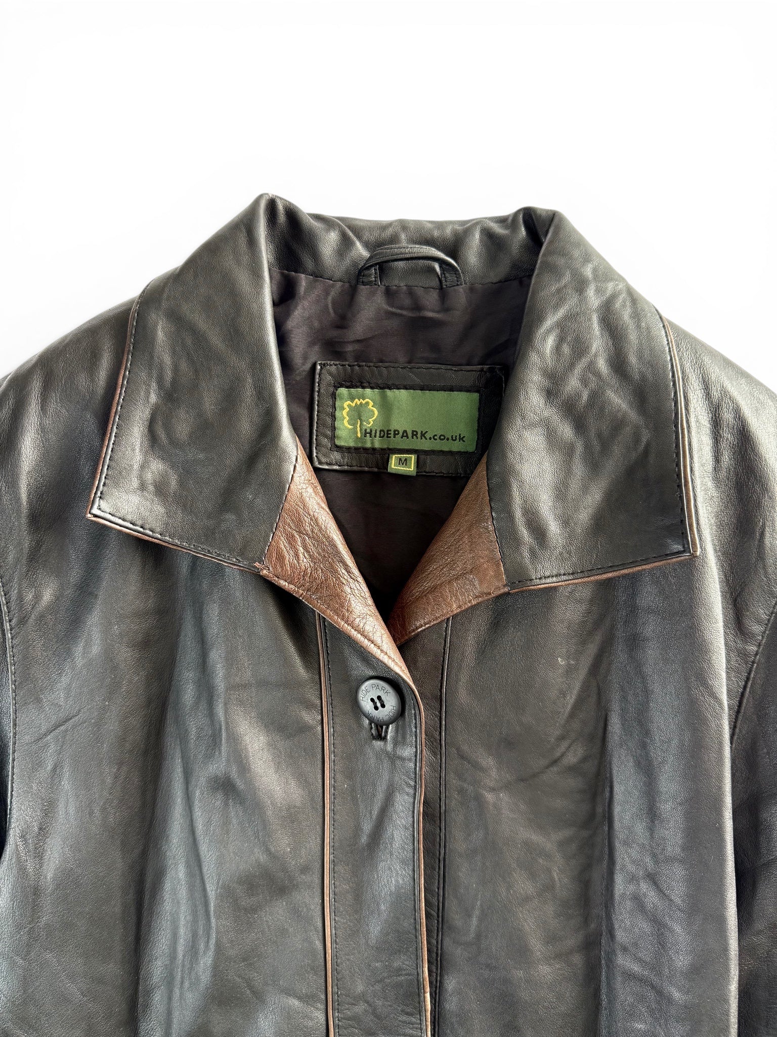 Vintage Long Leather Structured Coat
