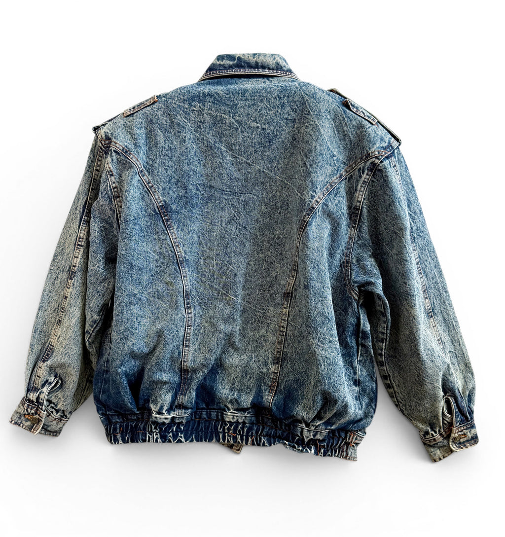 Vintage Lined Acid Wash Denim Jacket