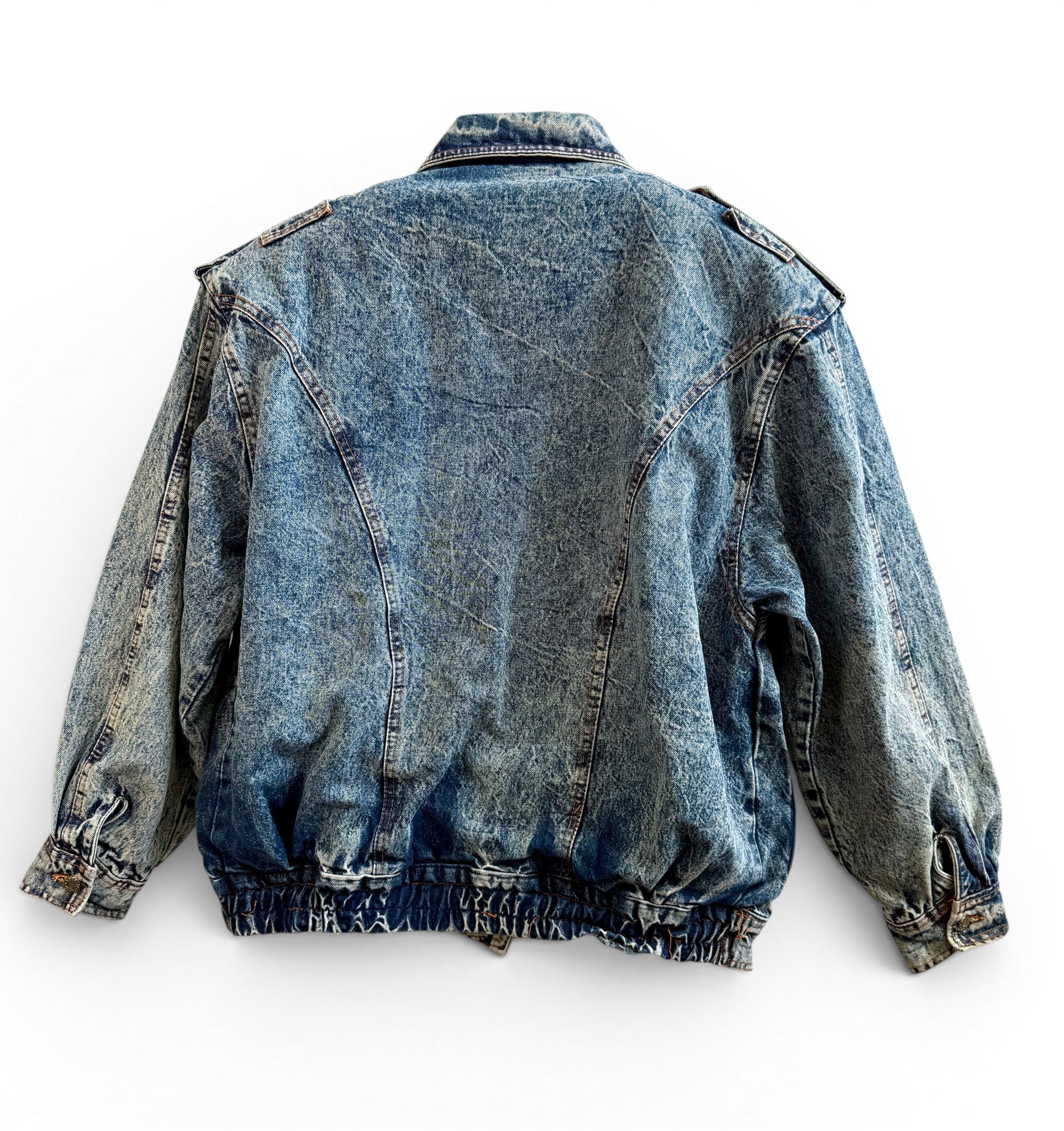 Vintage Lined Acid Wash Denim Jacket