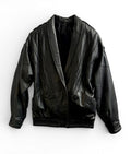 Vintage Yves Saint Laurent Black Leather Structured Jacket