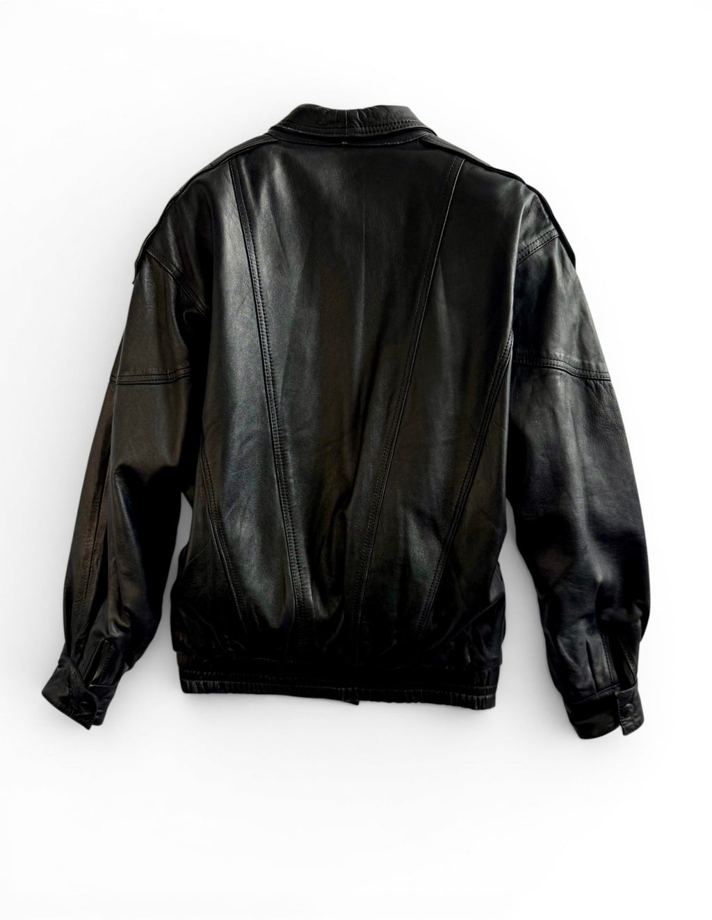 Vintage Yves Saint Laurent Black Leather Structured Jacket