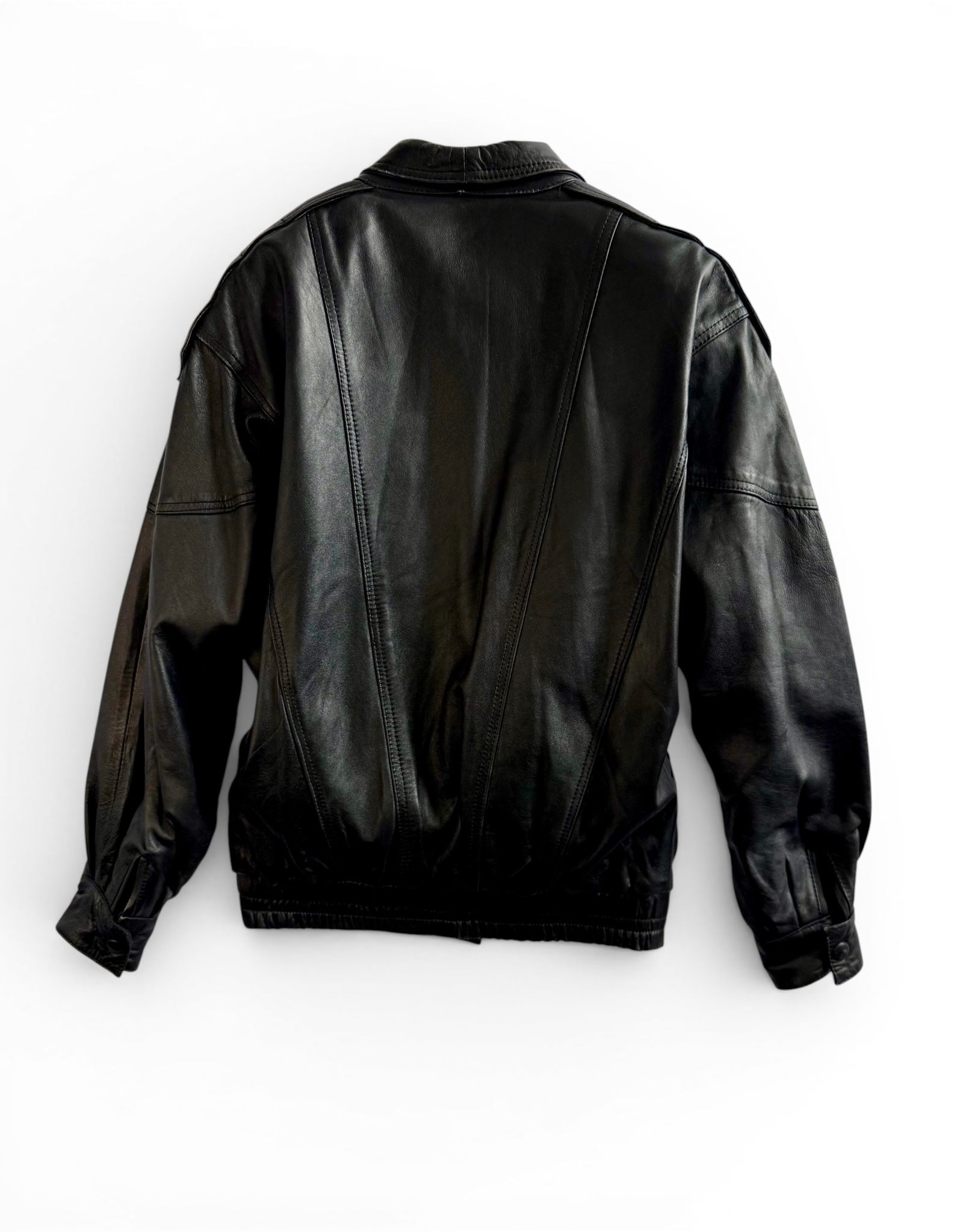 Vintage Yves Saint Laurent Black Leather Structured Jacket