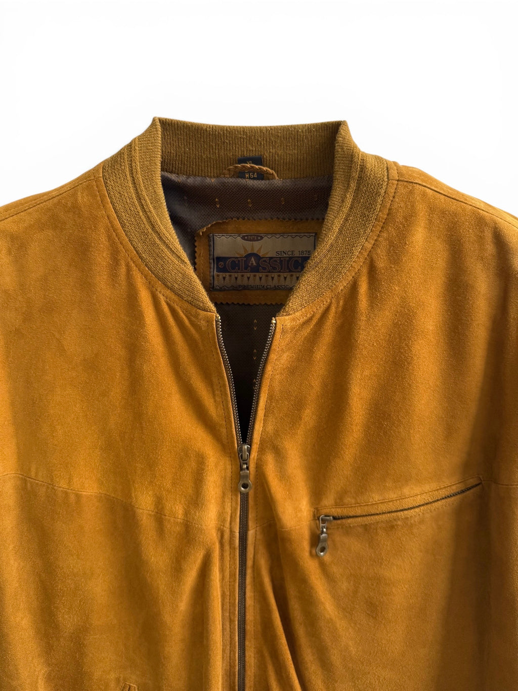 Vintage Camel Suede Bomber Jacket