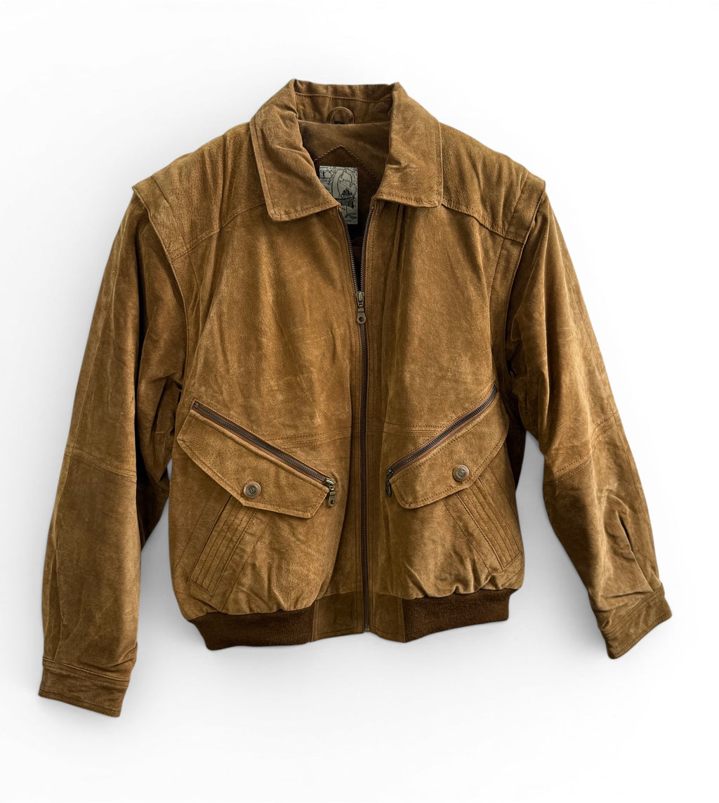 Men’s Camel Suede Jacket with Removable Sleeves