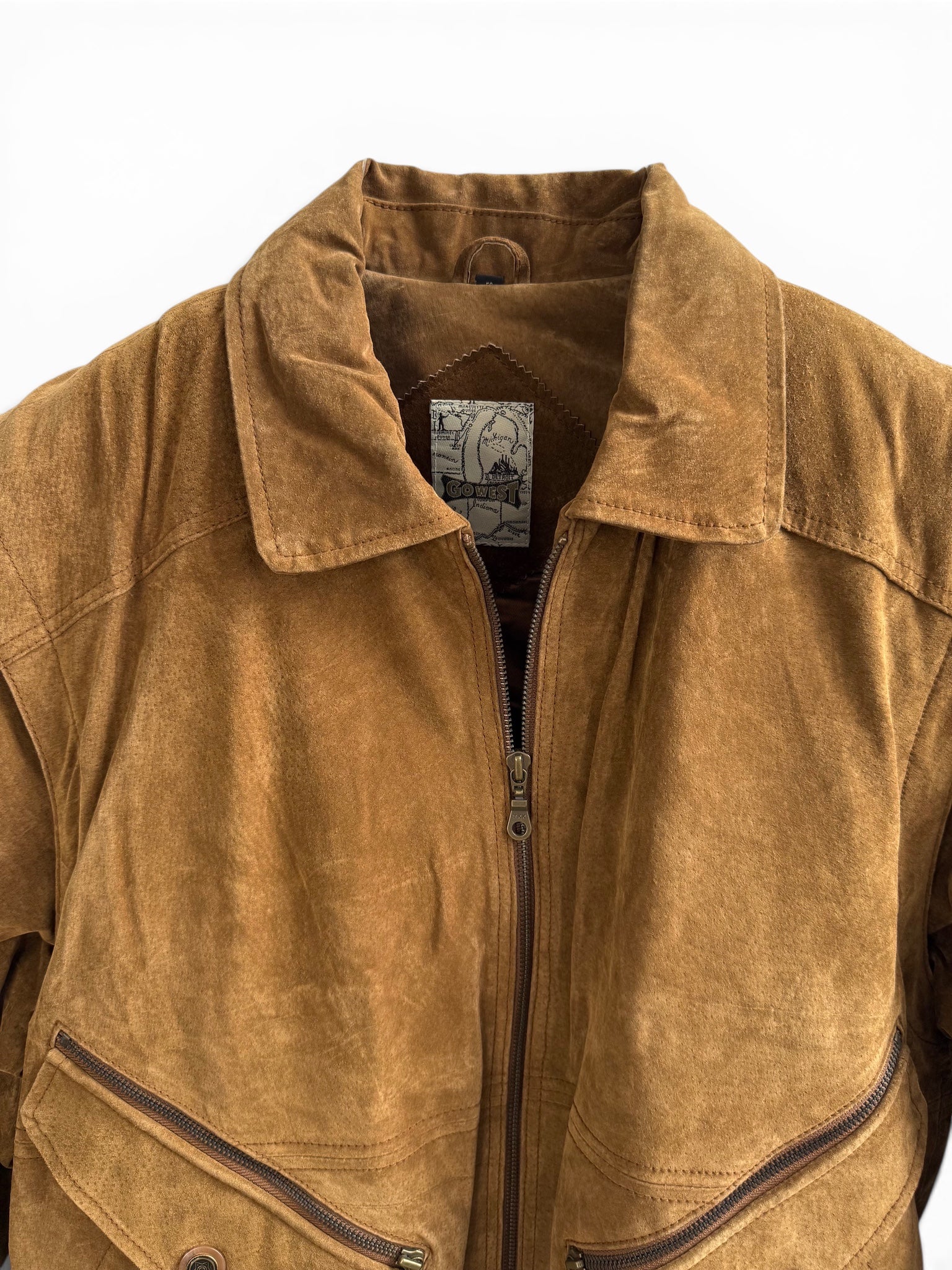Men’s Camel Suede Jacket with Removable Sleeves