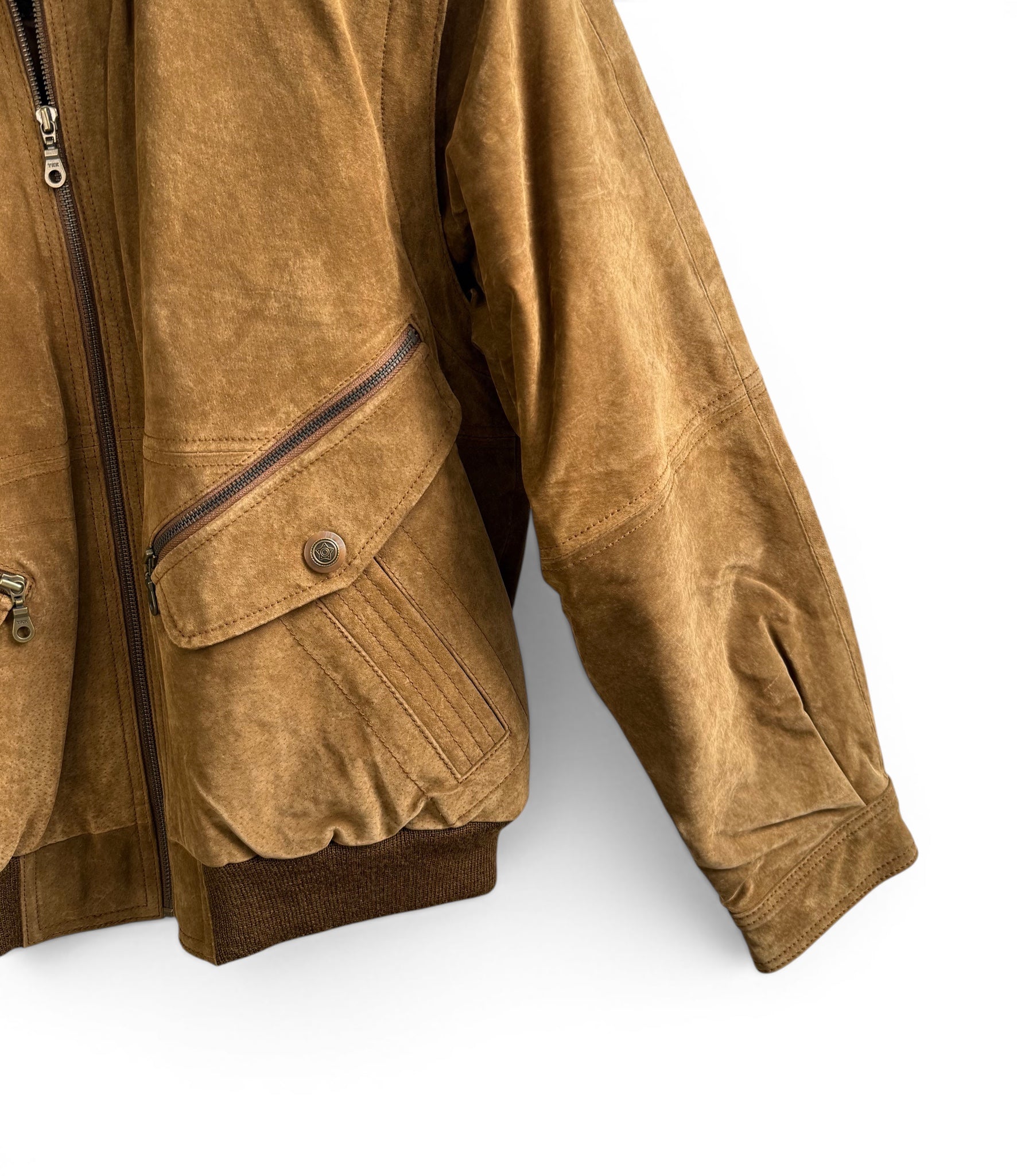 Men’s Camel Suede Jacket with Removable Sleeves