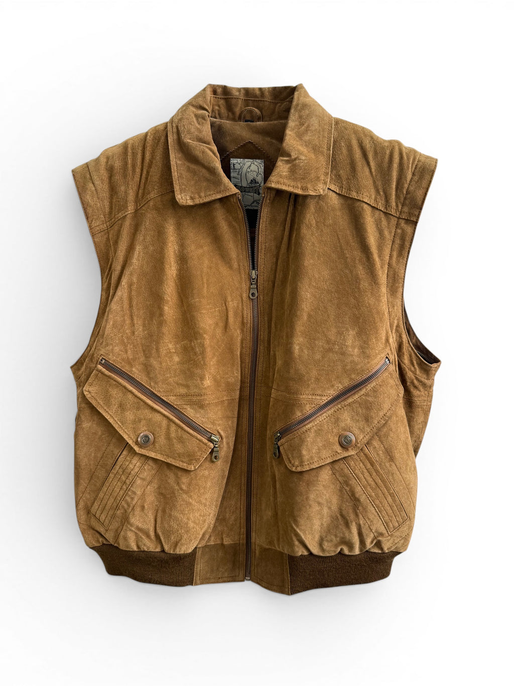Men’s Camel Suede Jacket with Removable Sleeves