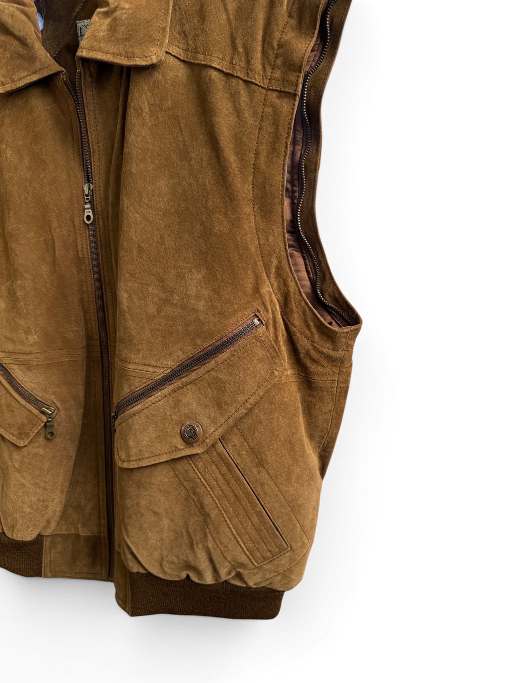 Men’s Camel Suede Jacket with Removable Sleeves