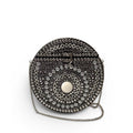 Vintage Circular Embellished Clutch with Metallic Studs