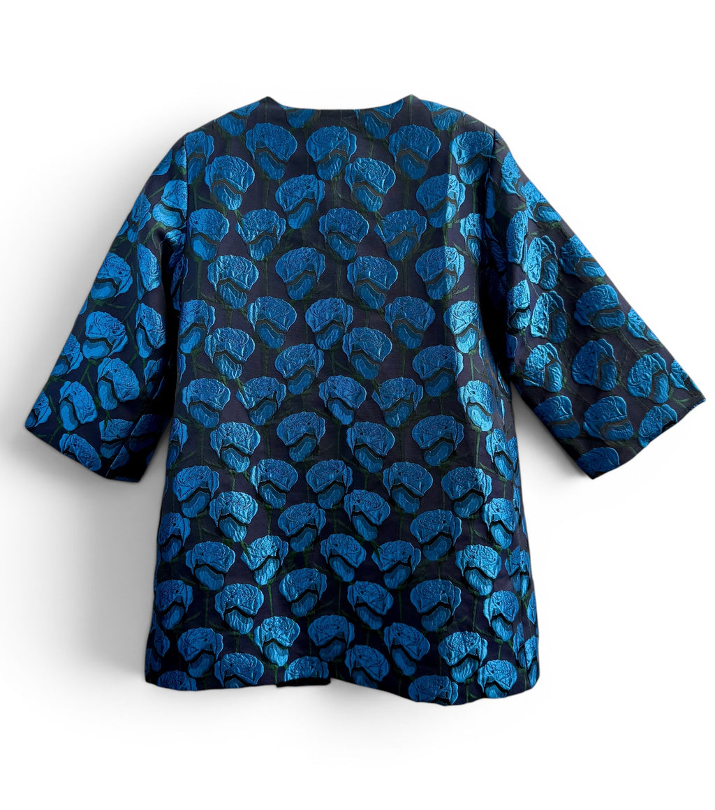 Vintage Brocade Blue Floral Jacket