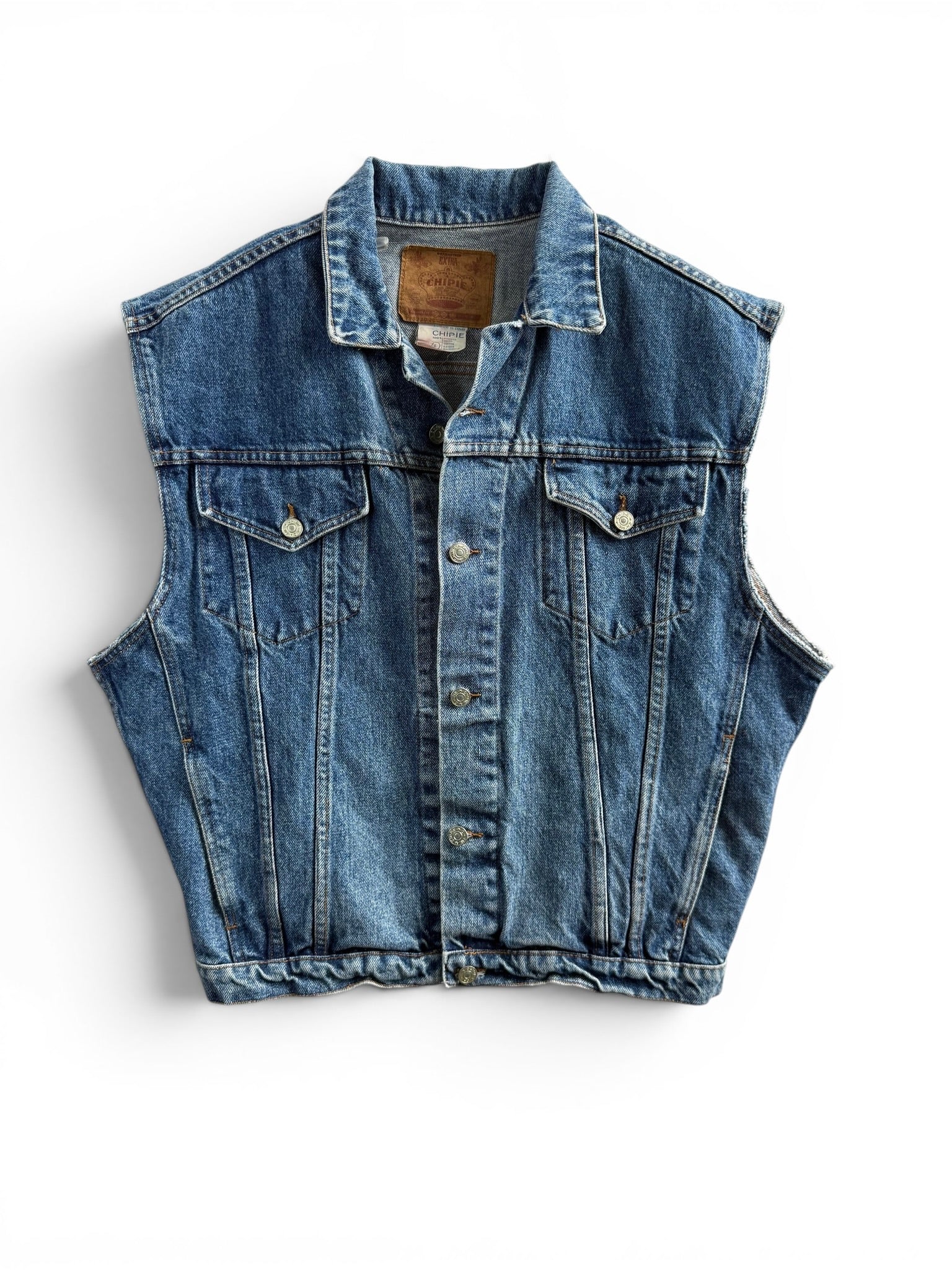 Vintage CHIPIE Blue Denim Sleeveless Vest