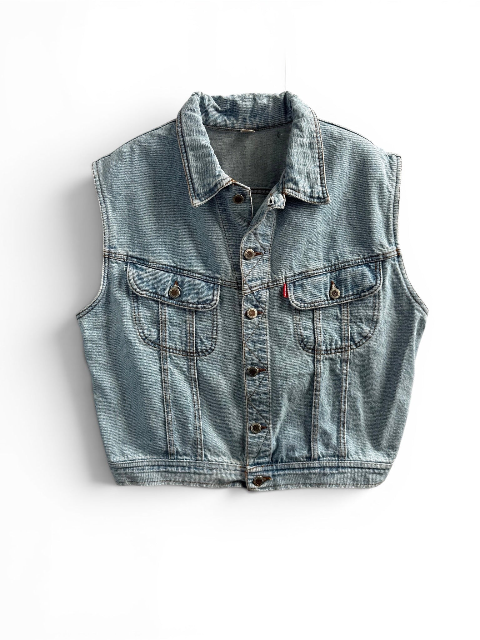 Vintage Blue Denim Sleeveless Vest