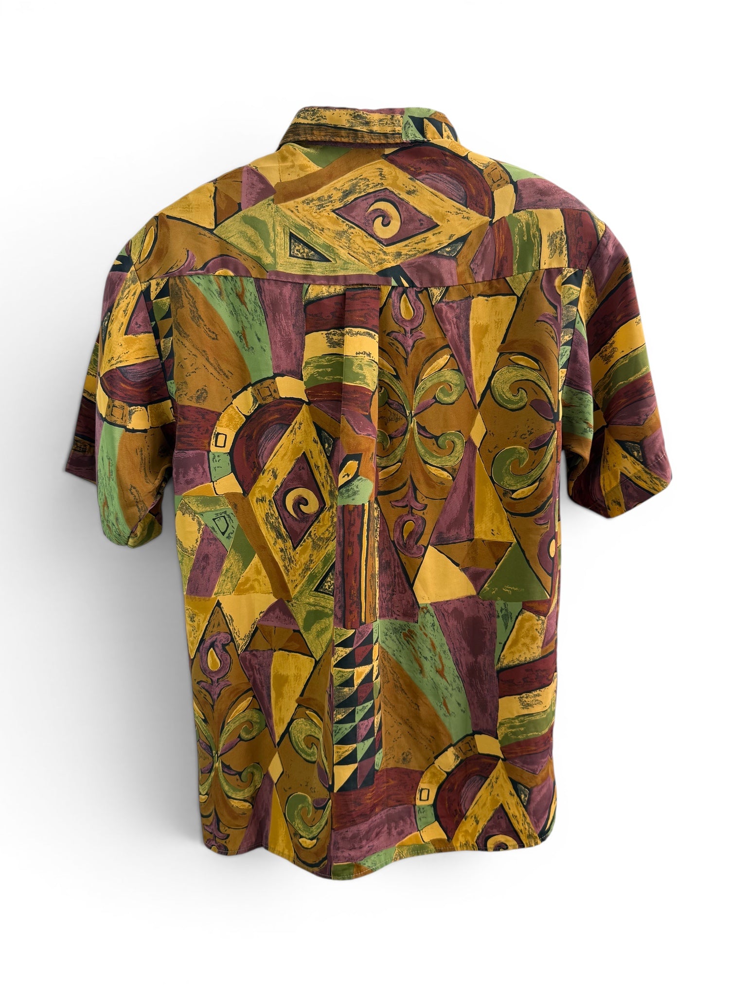 Vintage Abstract Multicolor Short Sleeve Shirt