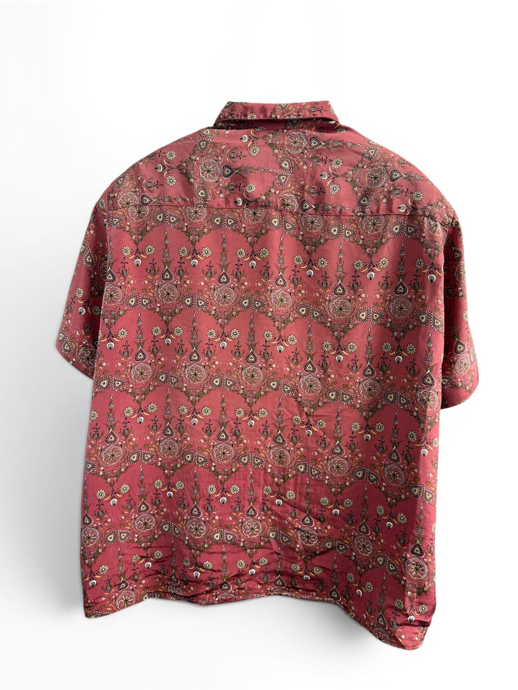 Vintage Red Paisley Floral Short Sleeve Shirt