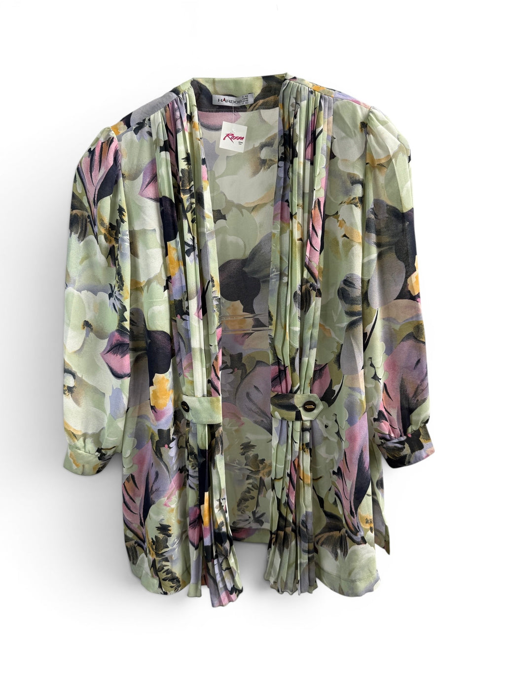 Vintage Open Front Pastel Floral Layering Top
