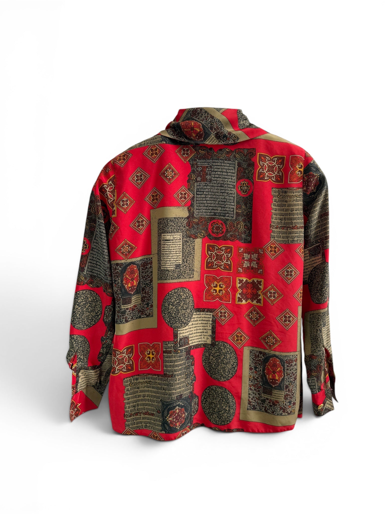 Vintage Medieval Print Shirt in Red