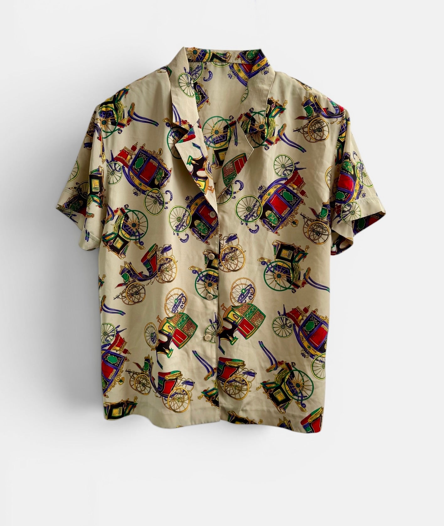 Vintage Antique Carriage Print Shirt