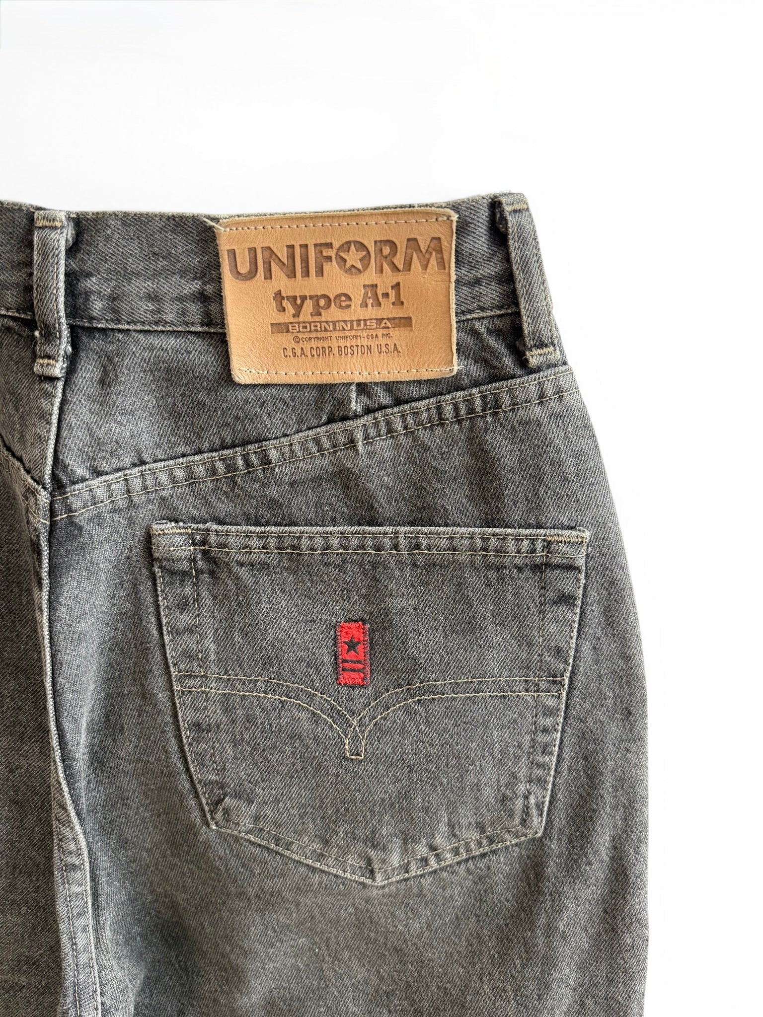 Vintage High-Waisted Grey Denim Jeans