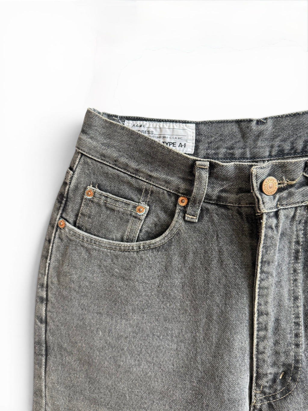 Vintage High-Waisted Grey Denim Jeans