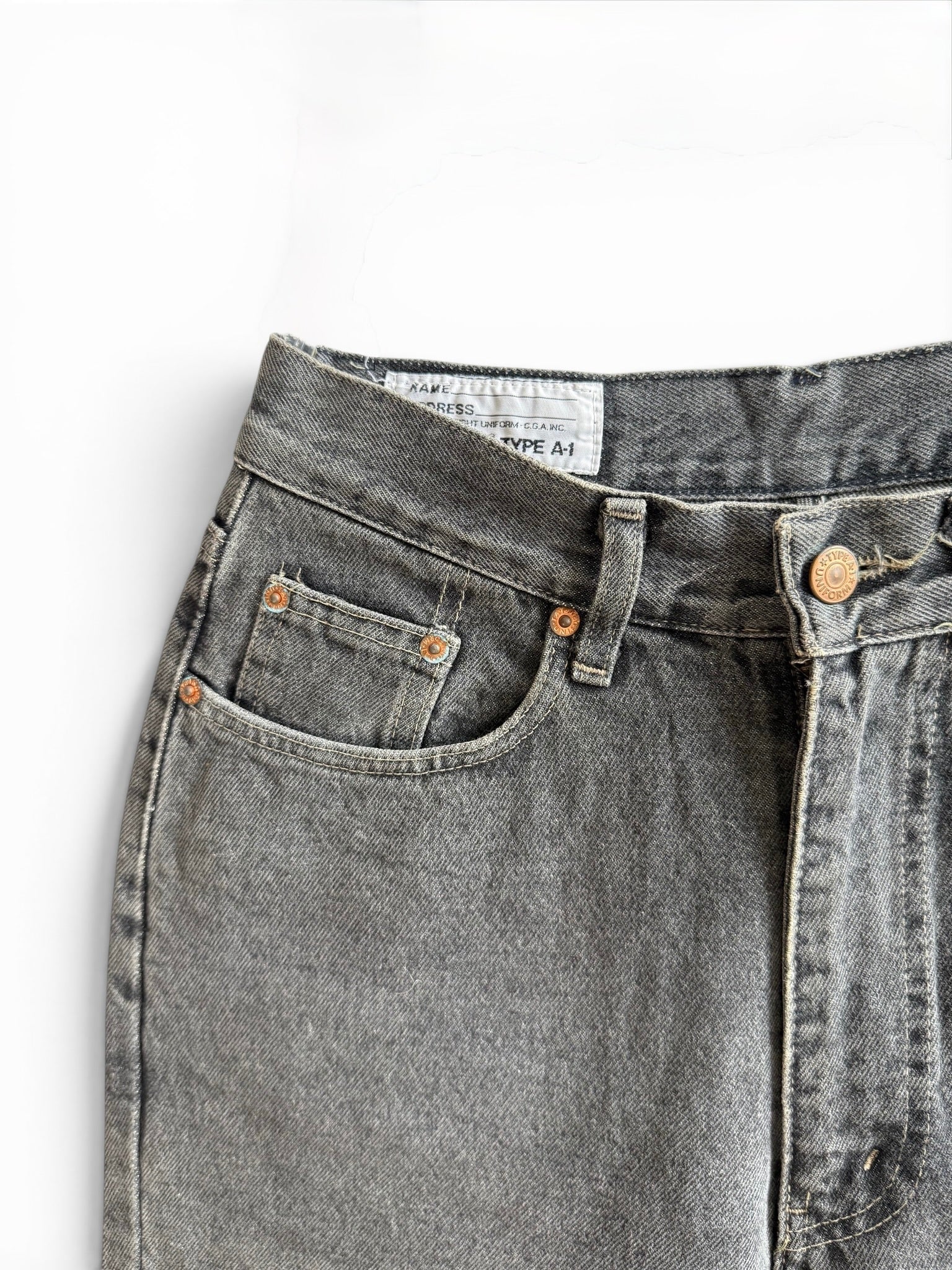 Vintage High-Waisted Grey Denim Jeans