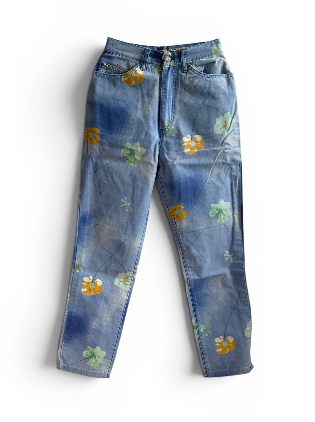 Vintage Kenzo Floral Print Denim Jeans