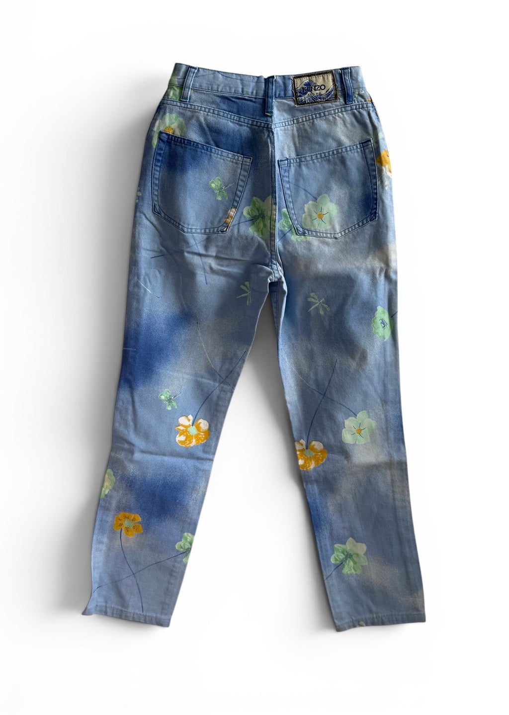 Vintage Kenzo Floral Print Denim Jeans