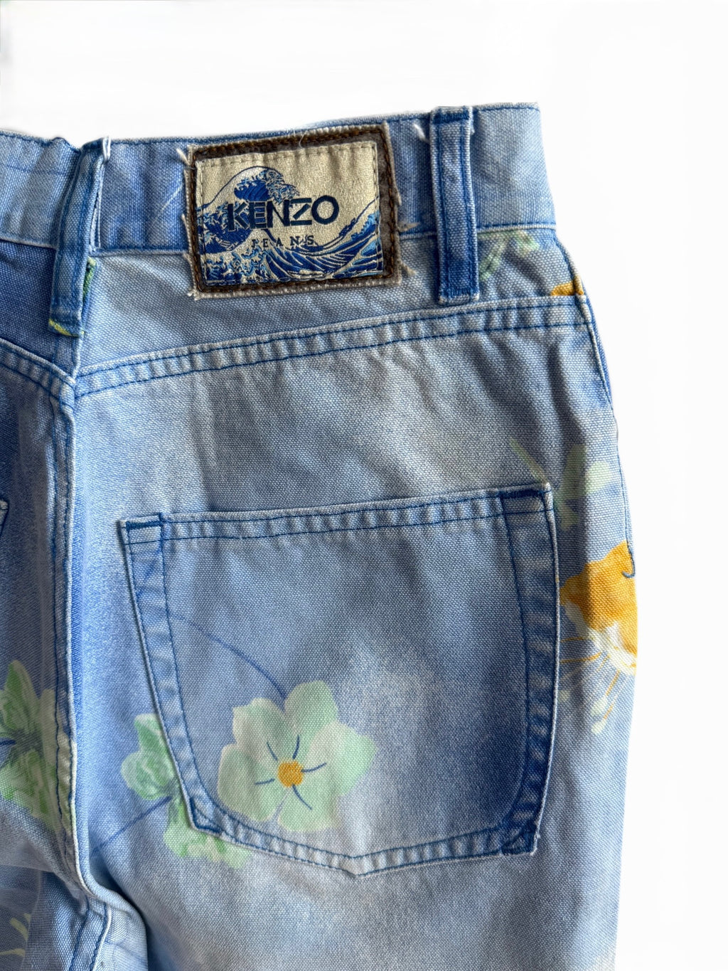 Vintage Kenzo Floral Print Denim Jeans