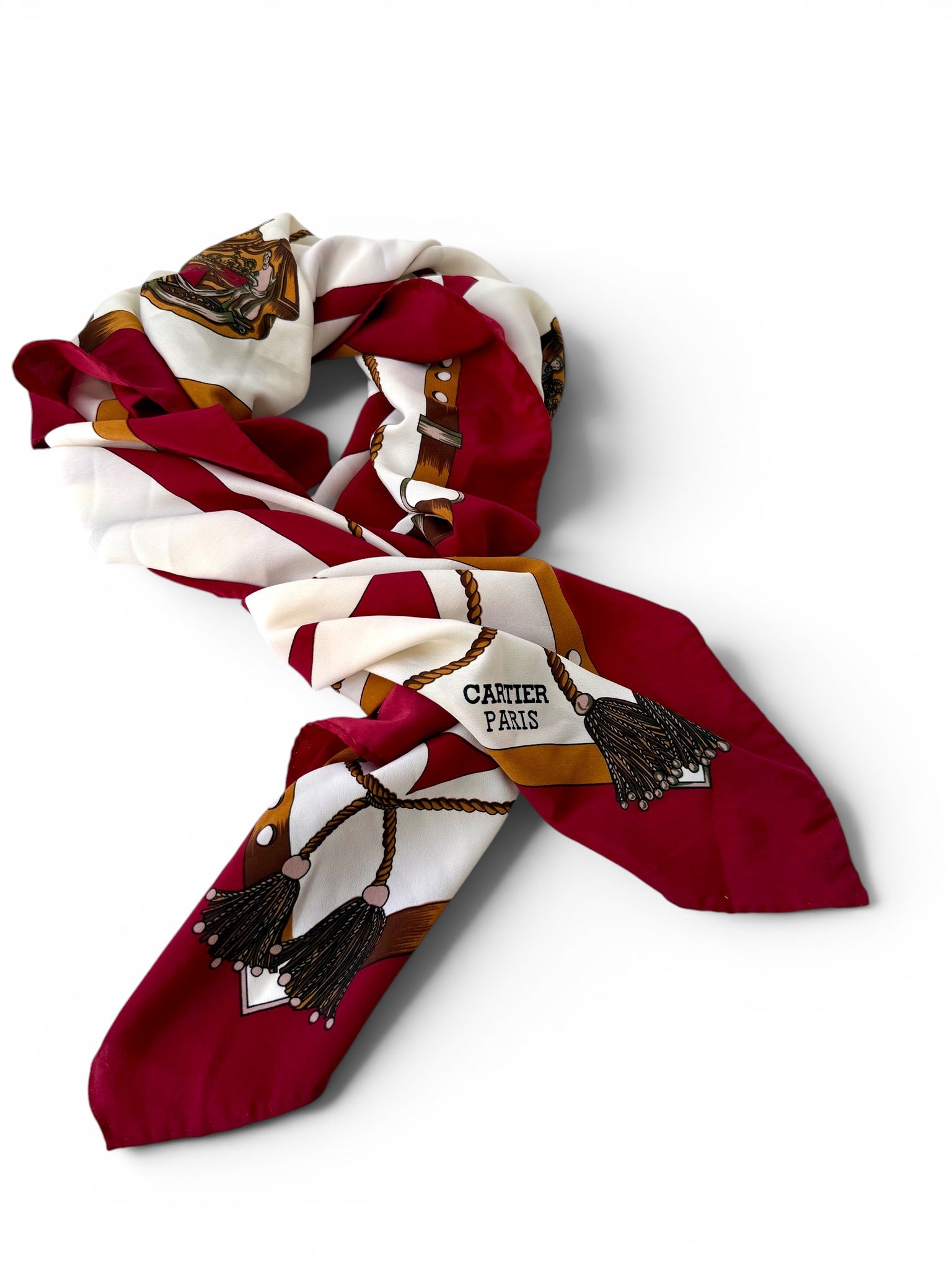 Vintage Cartier Paris 100% Silk Scarf with Iconic Monogram