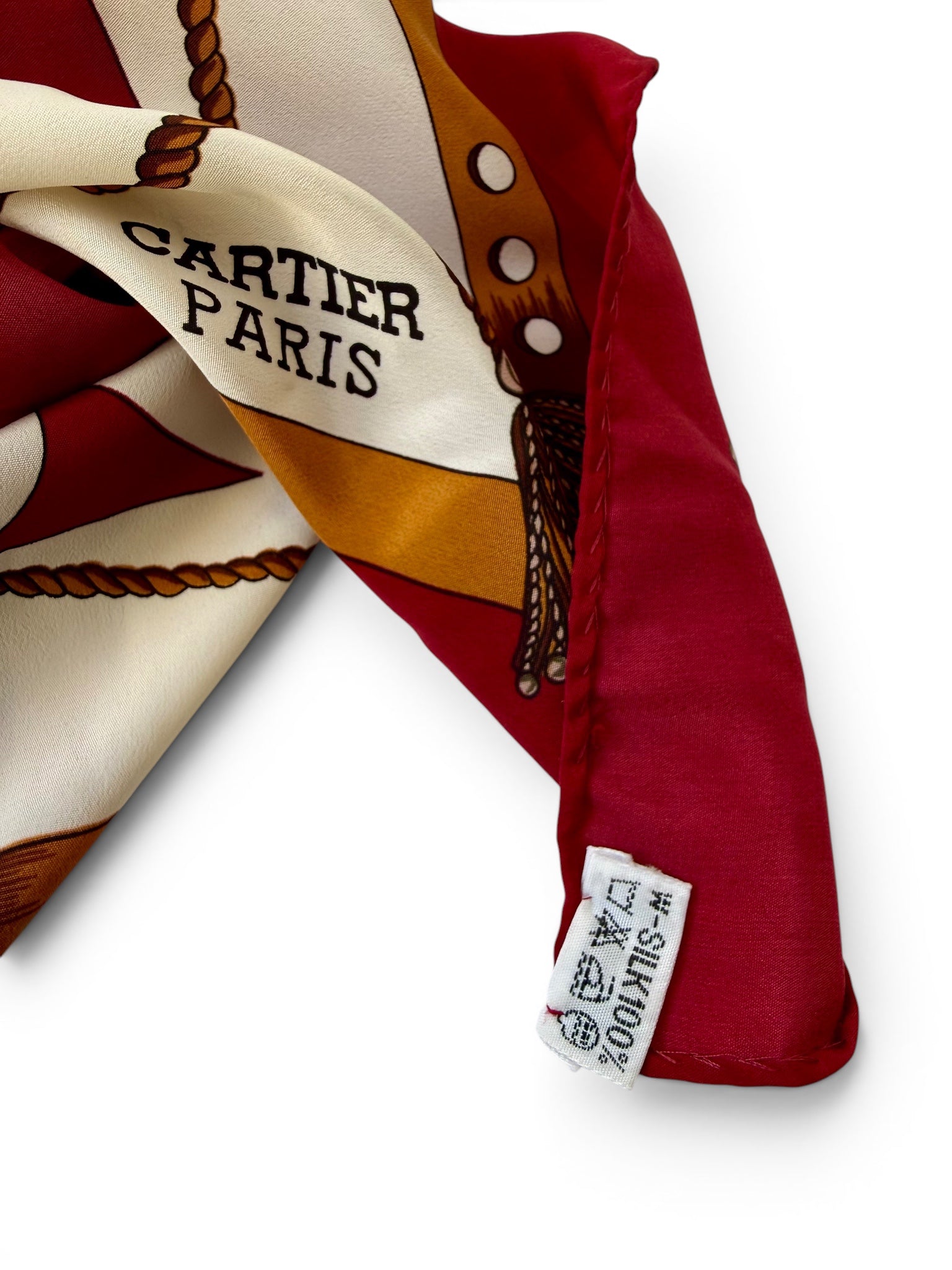 Vintage Cartier Paris 100% Silk Scarf with Iconic Monogram