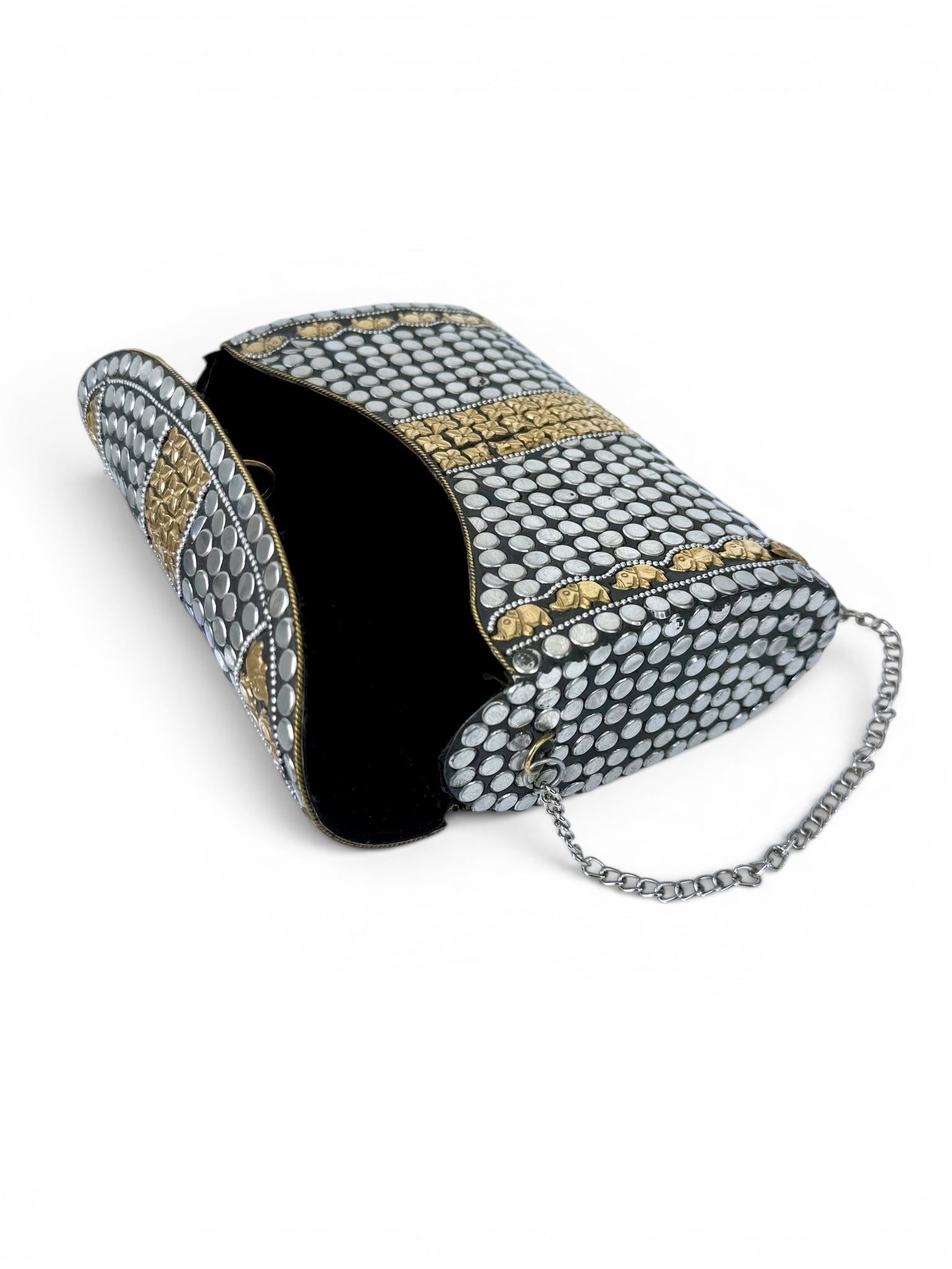 Studded Clutch with Metal Chain
