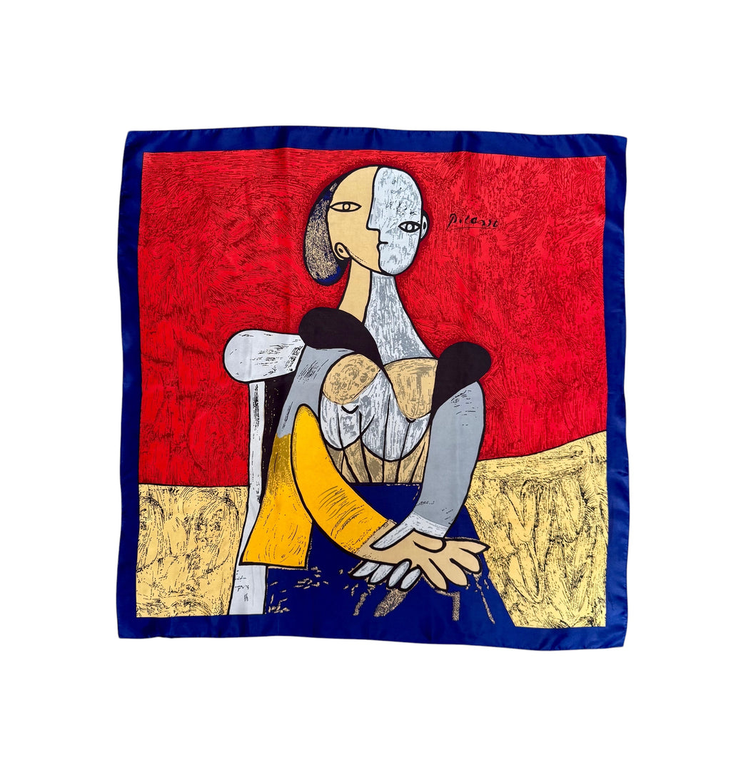 Vintage Picasso Style Cubist Art Scarf