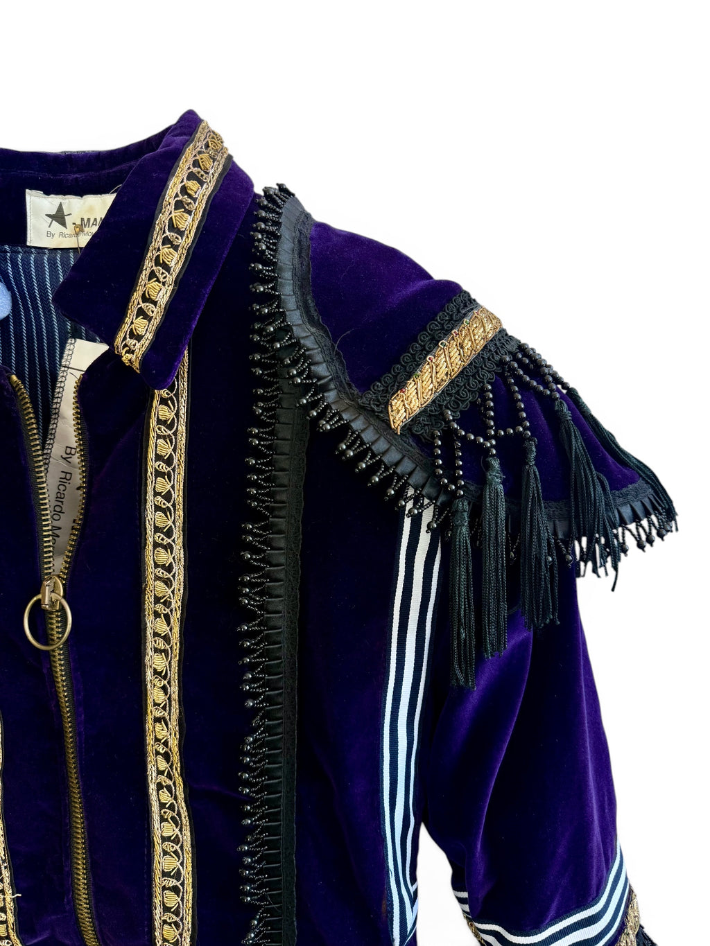 Vintage Ricardo Moura Star Man Velvet Bomber Jacket
