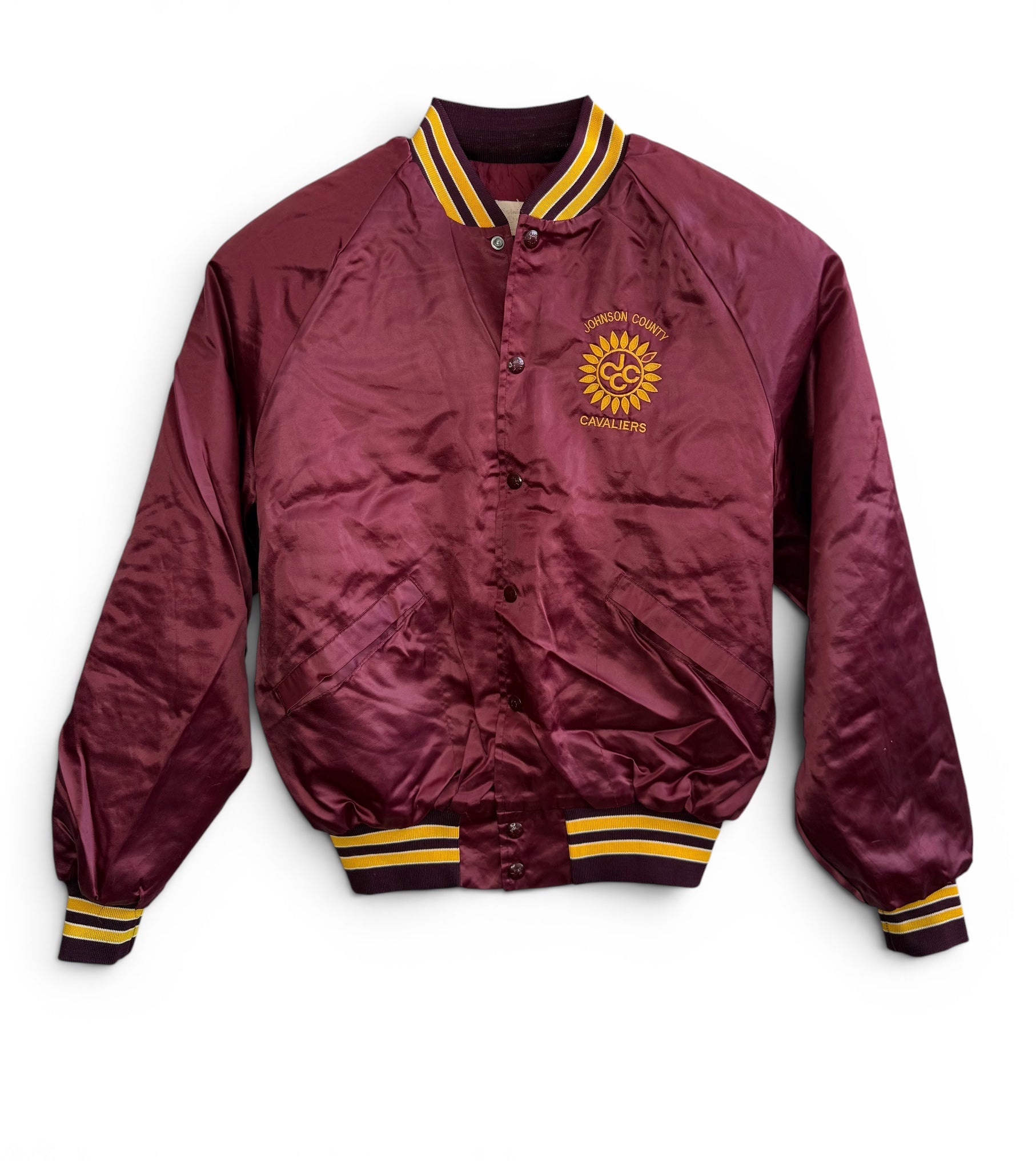Vintage Satin Varsity Bomber Jacket | Johnson County Cavaliers