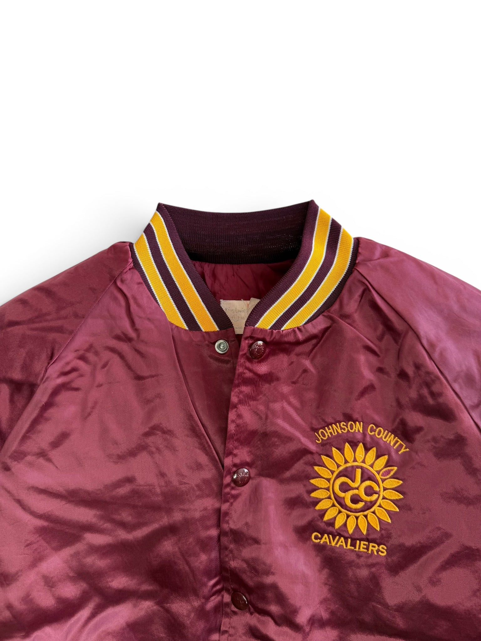 Vintage Satin Varsity Bomber Jacket | Johnson County Cavaliers