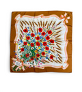 Collector´s Item! Vintage Gucci 100% Silk Scarf with Floral Bouquet and Wheat Motif