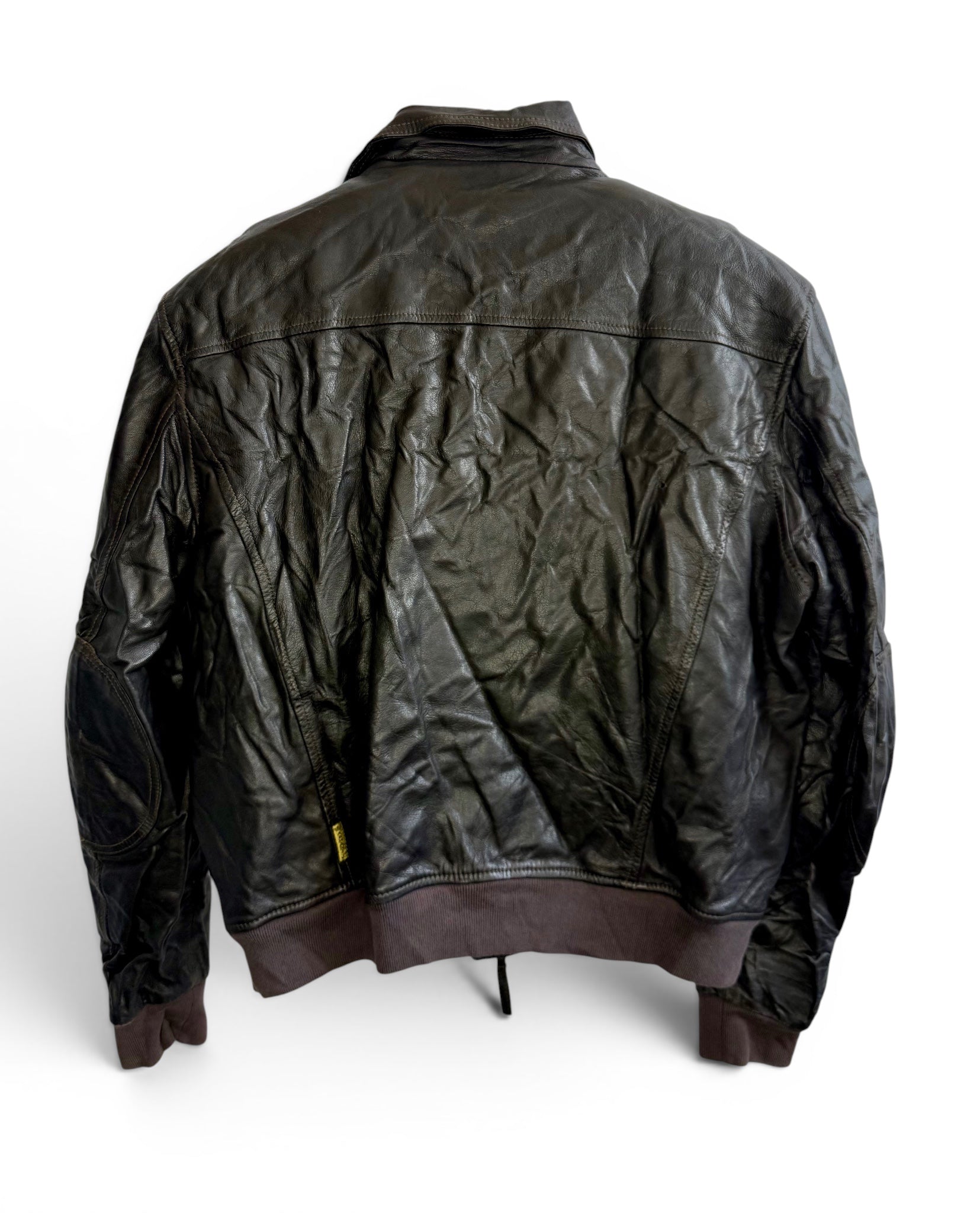Vintage Armani Jeans Black Leather Jacket