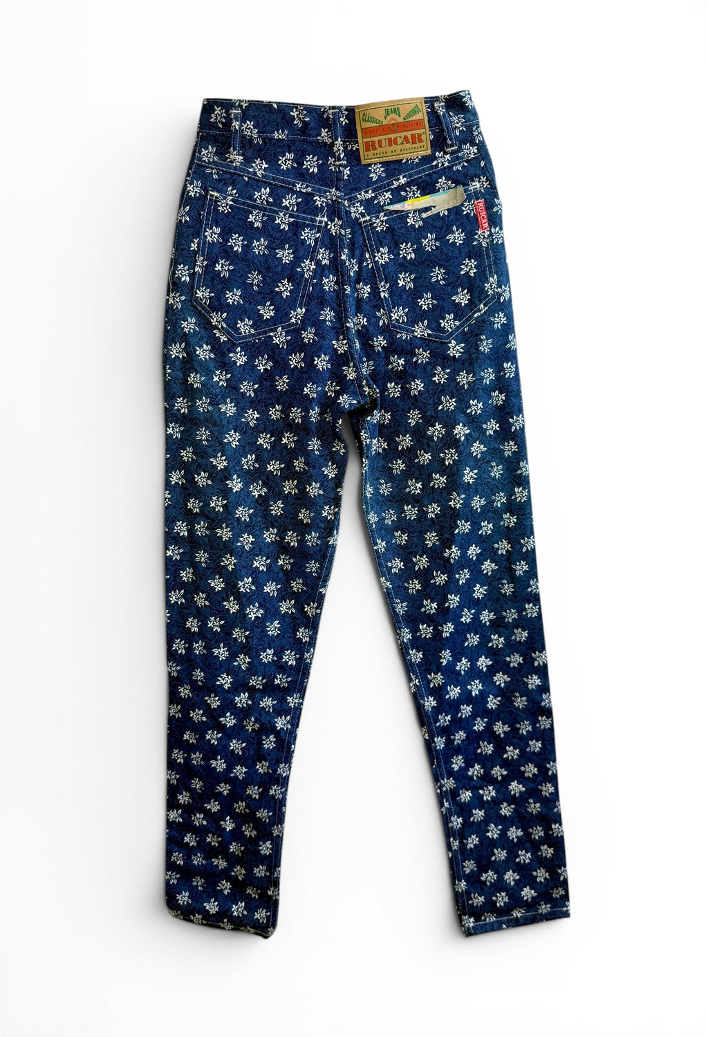 Vintage Ruicar Floral Print High-Waist Jeans