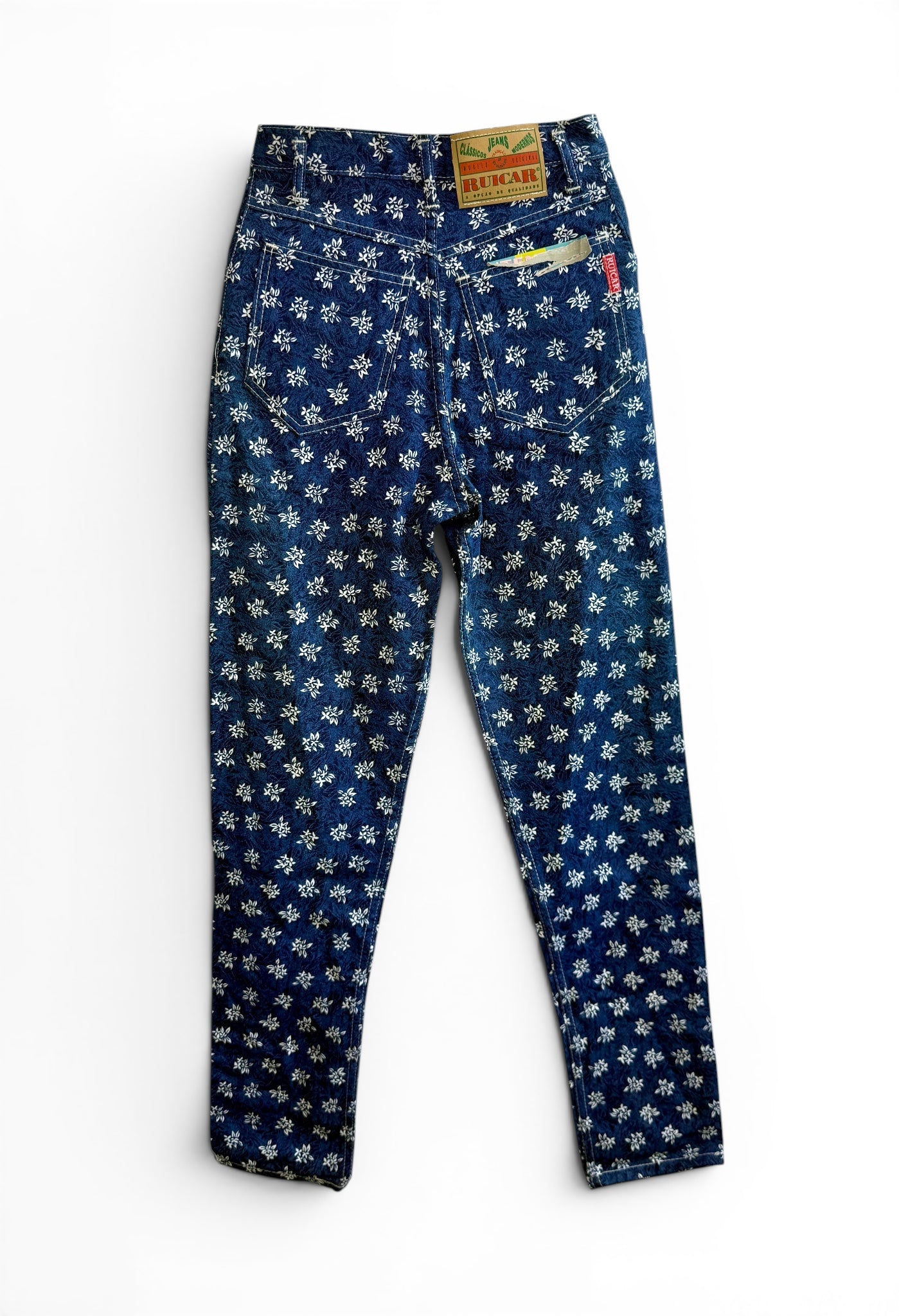 Vintage Ruicar Floral Print High-Waist Jeans