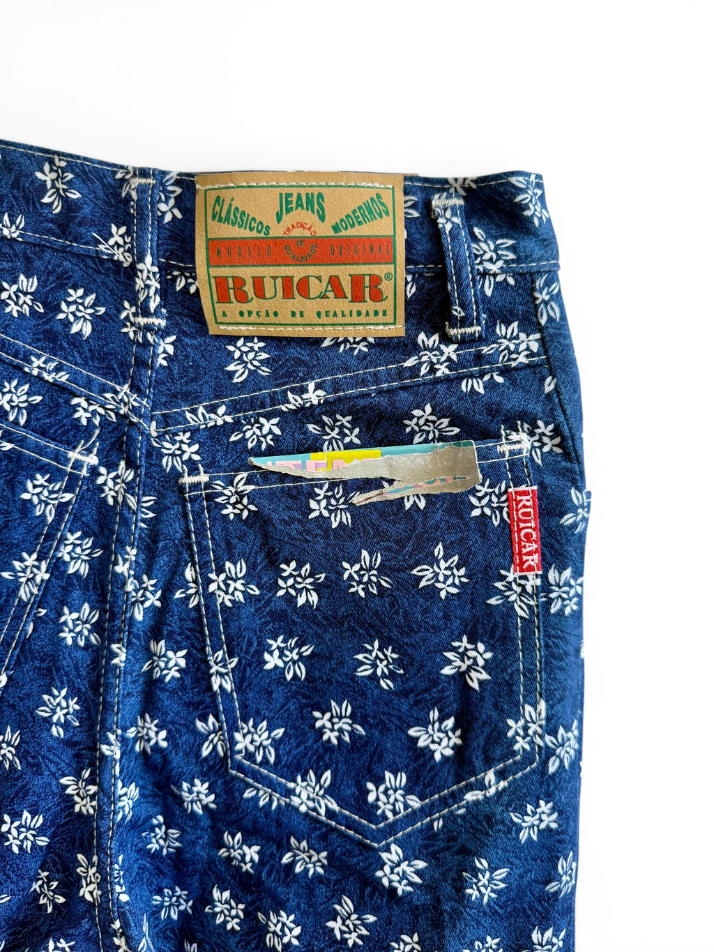 Vintage Ruicar Floral Print High-Waist Jeans