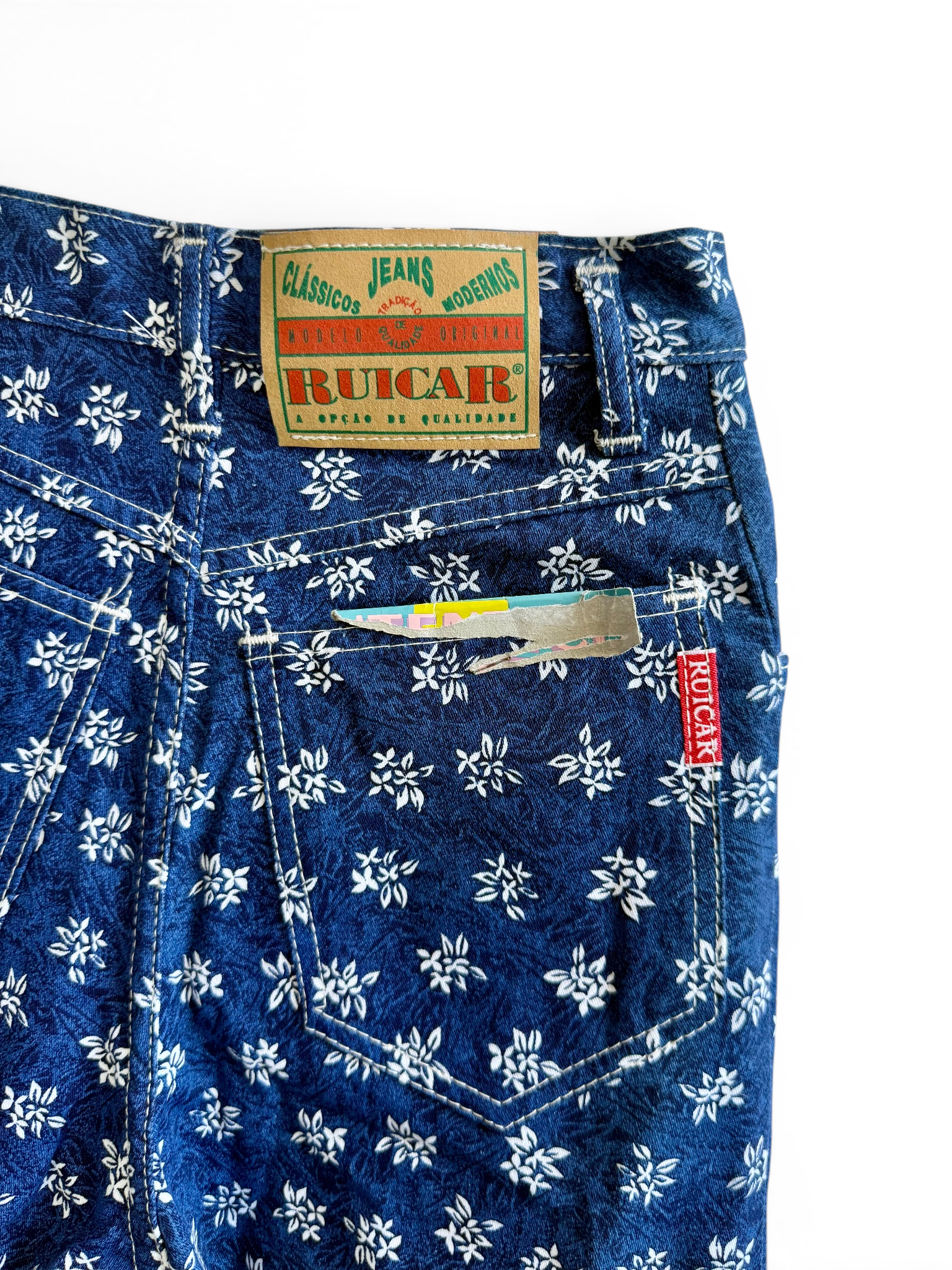 Vintage Ruicar Floral Print High-Waist Jeans